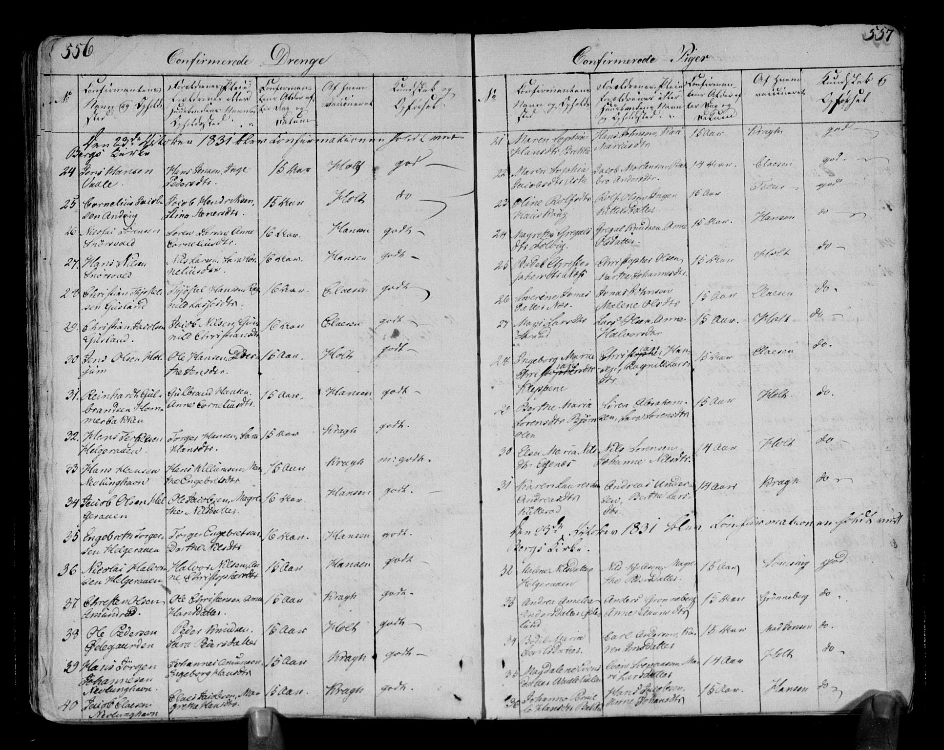 Brunlanes kirkebøker, SAKO/A-342/F/Fa/L0002: Parish register (official) no. I 2, 1802-1834, p. 556-557