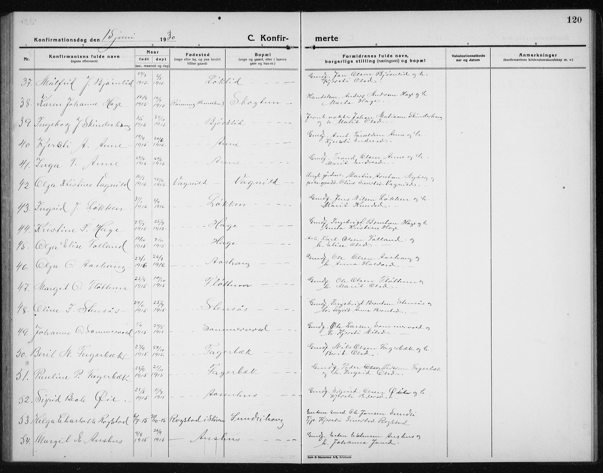 Ministerialprotokoller, klokkerbøker og fødselsregistre - Sør-Trøndelag, AV/SAT-A-1456/689/L1045: Parish register (copy) no. 689C04, 1923-1940, p. 120