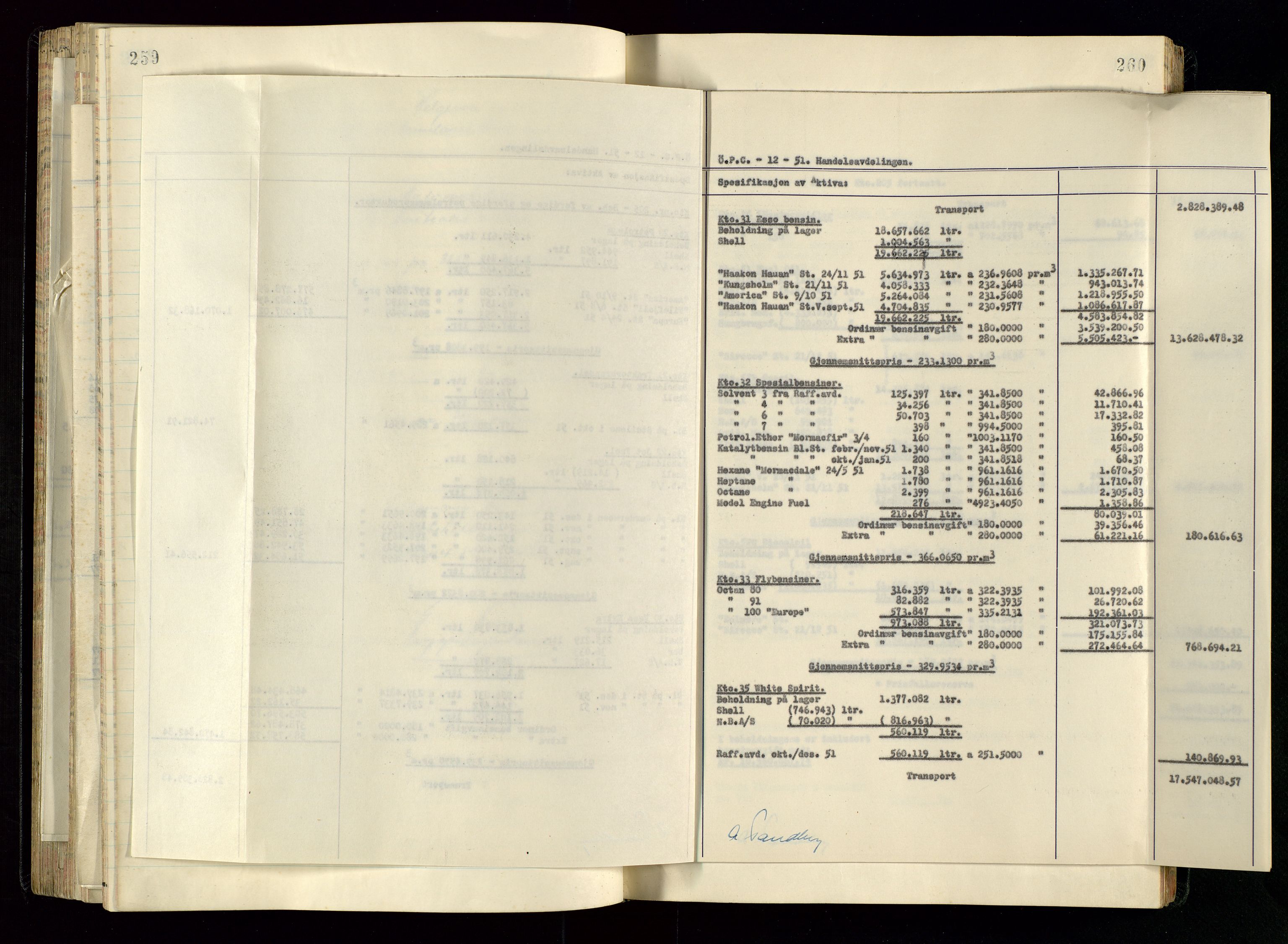 PA 1534 - Østlandske Petroleumscompagni A/S, AV/SAST-A-101954/A/Aa/L0005/0001: Direksjonsprotokoller / Den Administrerende Direksjon alle selskaper (referatprotokoll), 1943-1958