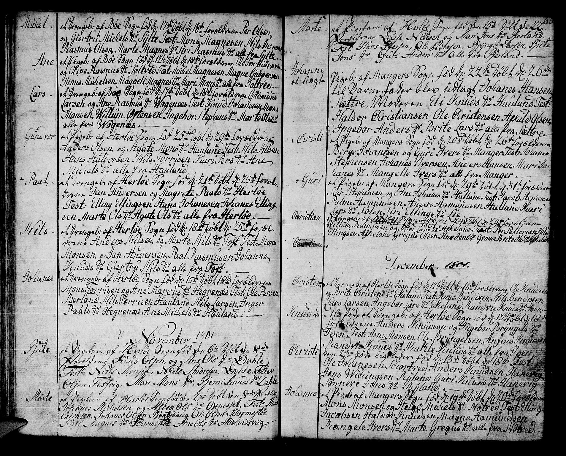 Manger sokneprestembete, SAB/A-76801/H/Haa: Parish register (official) no. A 2, 1792-1815, p. 65