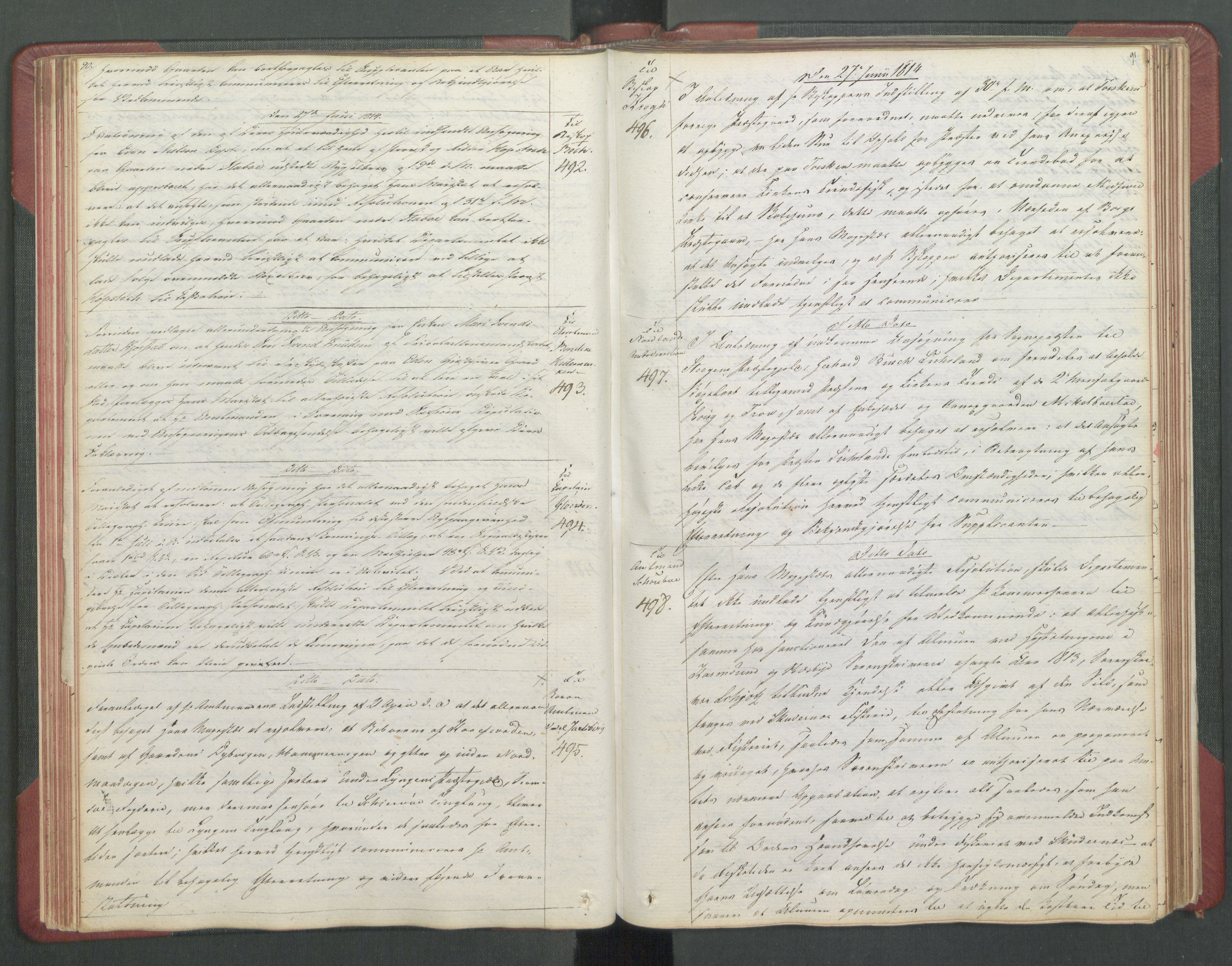 Departementene i 1814, AV/RA-S-3899/Fb/L0028: Kopibok 1-1371, 1814, p. 90-91