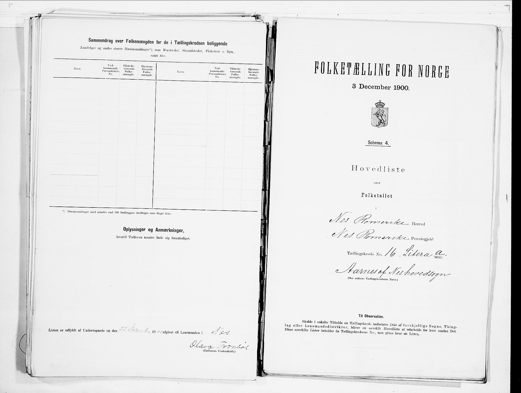 SAO, 1900 census for Nes, 1900, p. 36