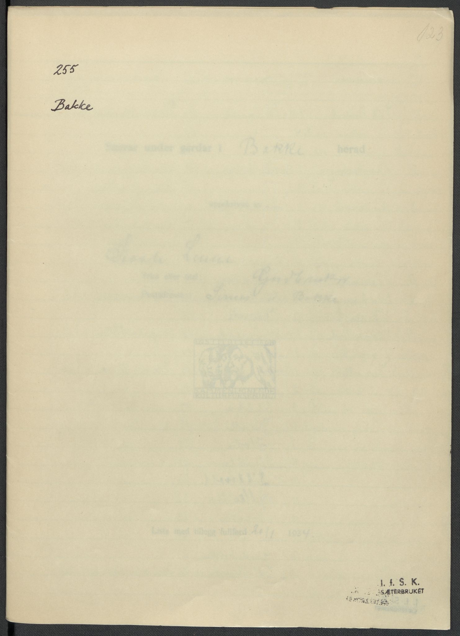 Instituttet for sammenlignende kulturforskning, AV/RA-PA-0424/F/Fc/L0008/0003: Eske B8: / Vest-Agder (perm XXI), 1932-1935, p. 123