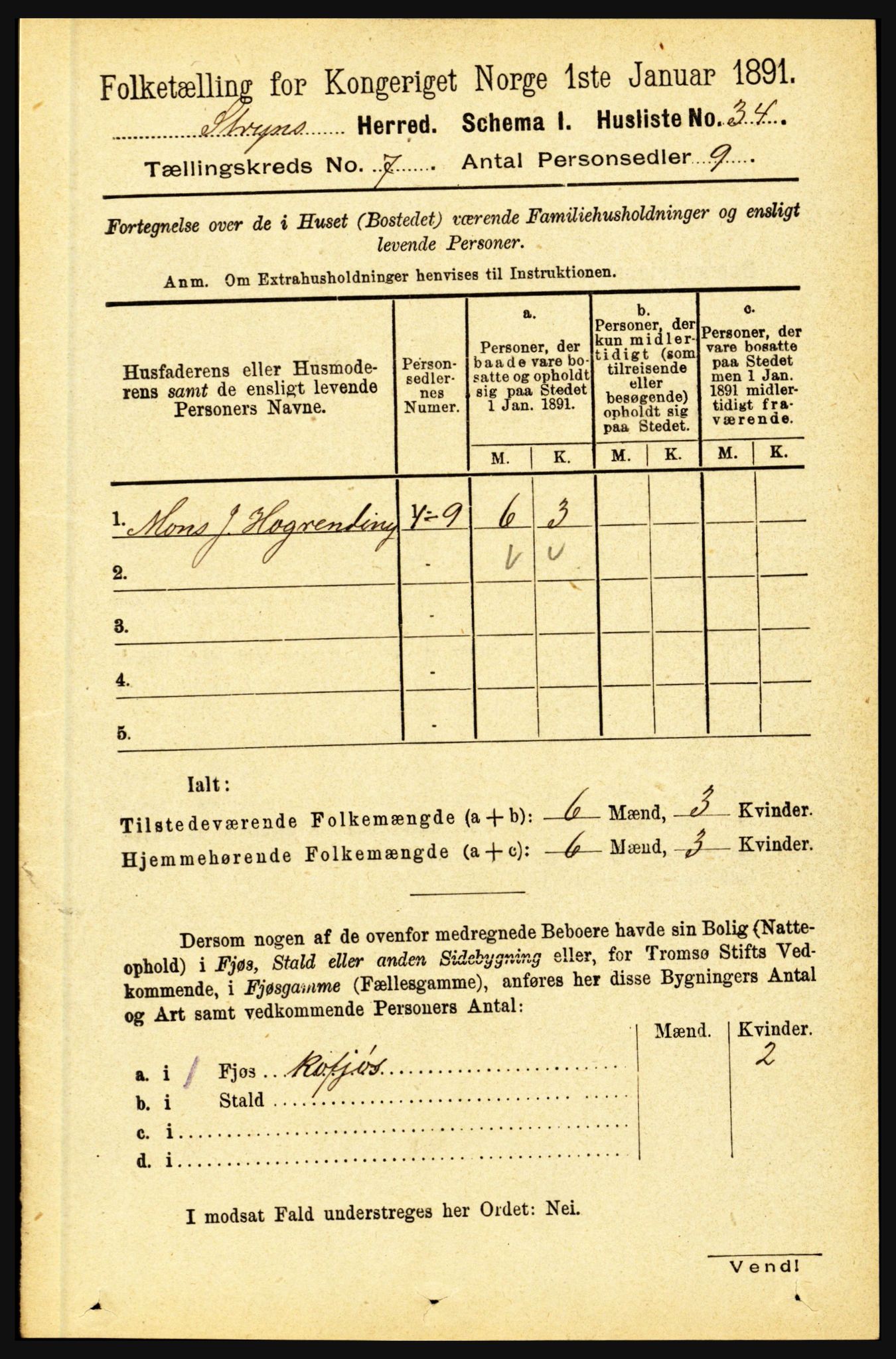 RA, 1891 census for 1448 Stryn, 1891, p. 2806