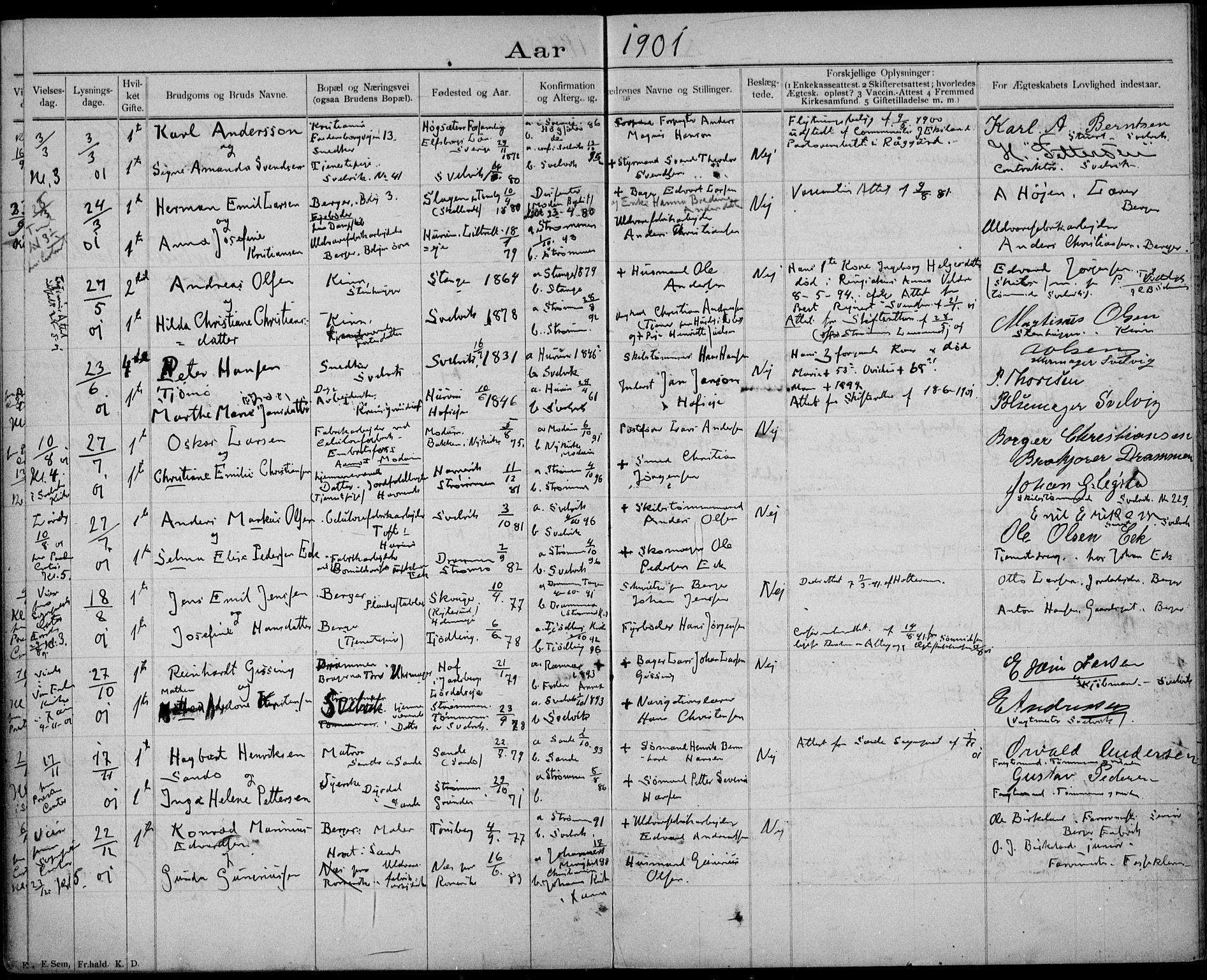 Strømm kirkebøker, AV/SAKO-A-322/H/Ha/L0002: Banns register no. 2, 1897-1919