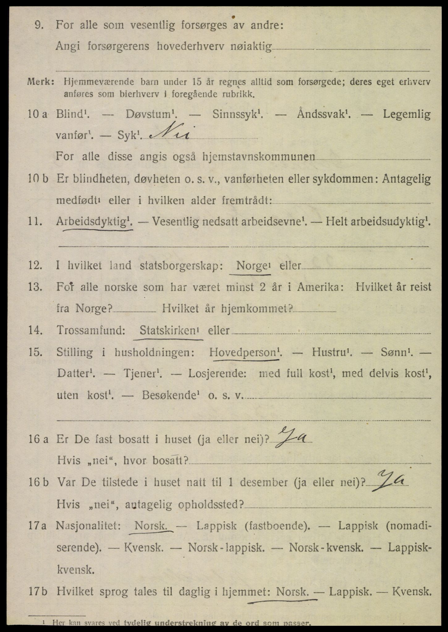 SAT, 1920 census for Dønnes, 1920, p. 2147