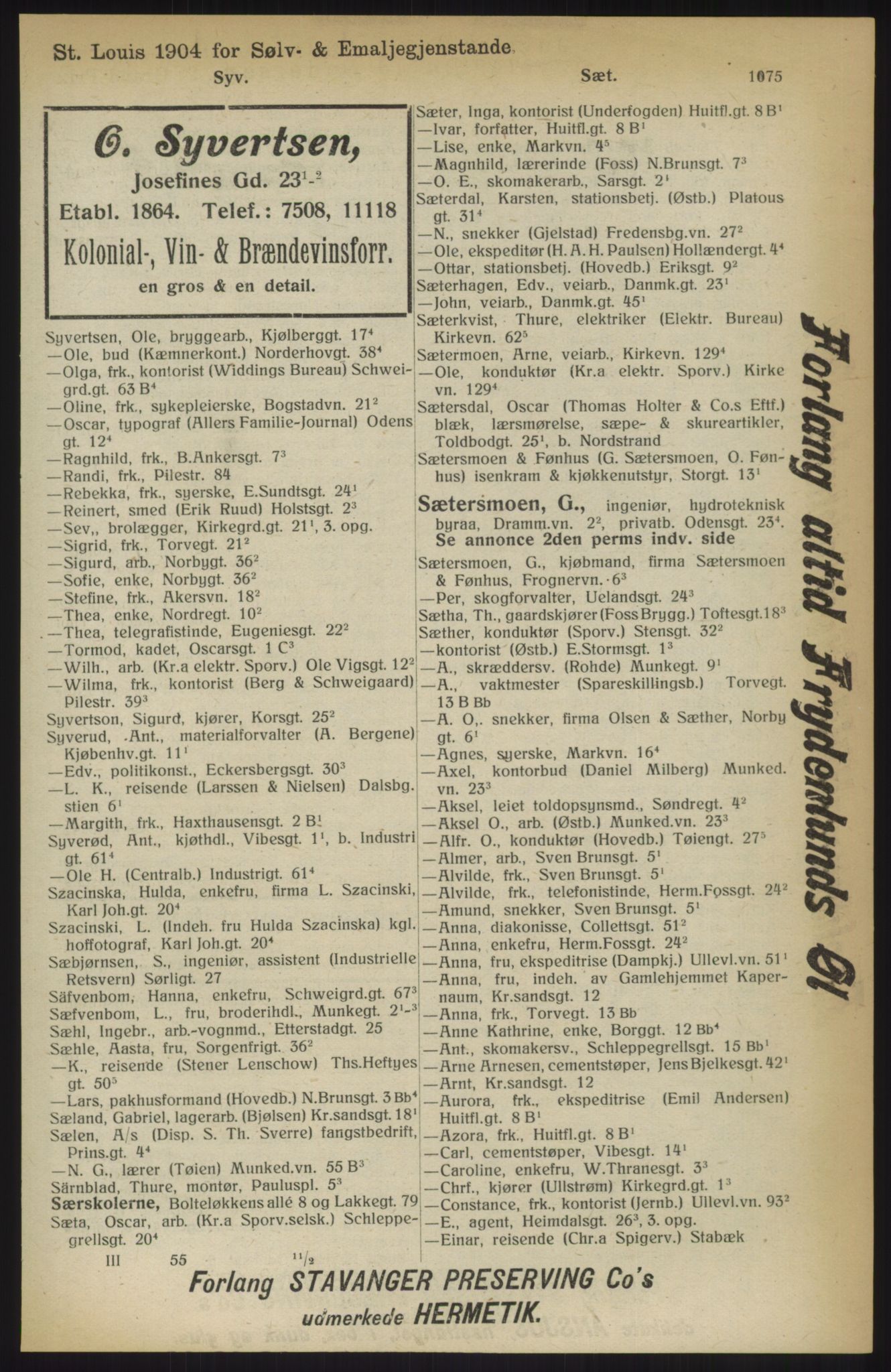 Kristiania/Oslo adressebok, PUBL/-, 1914, p. 1075
