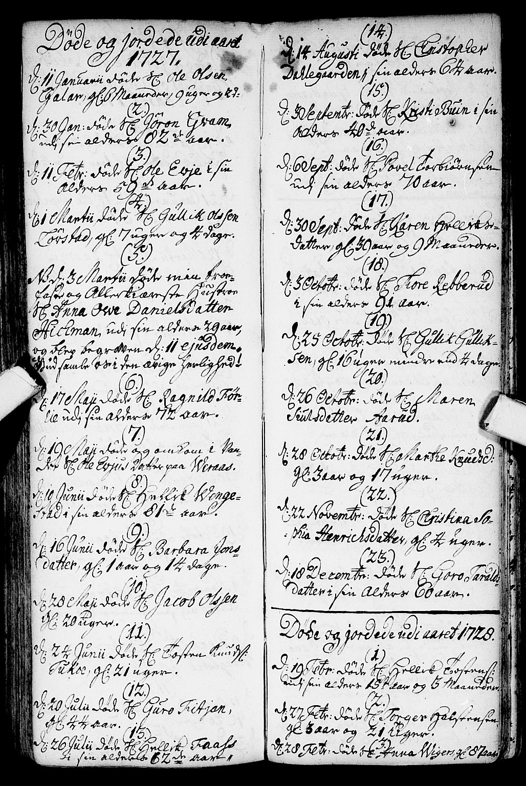 Flesberg kirkebøker, SAKO/A-18/F/Fa/L0002: Parish register (official) no. I 2, 1726-1747