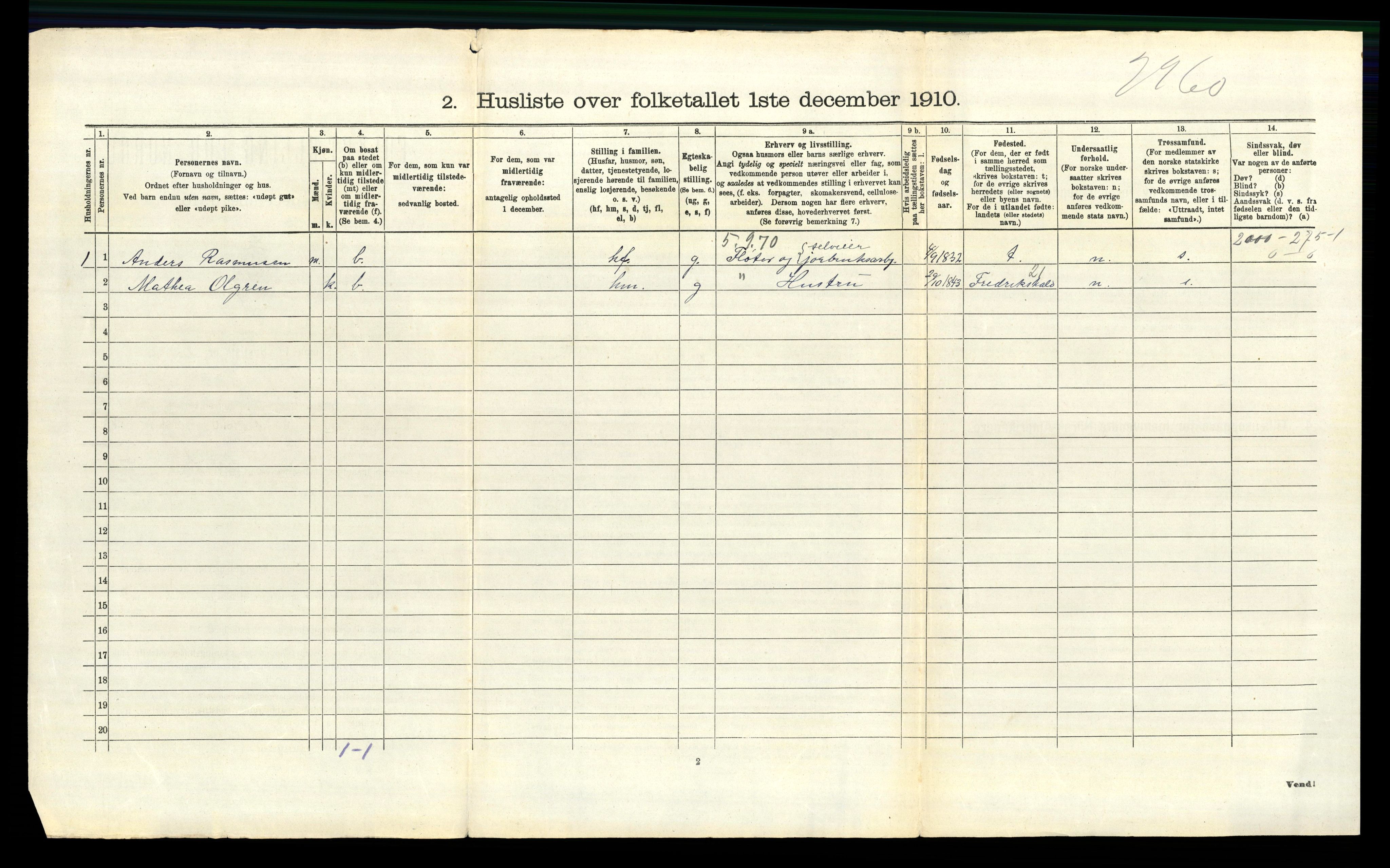RA, 1910 census for Berg, 1910, p. 1188