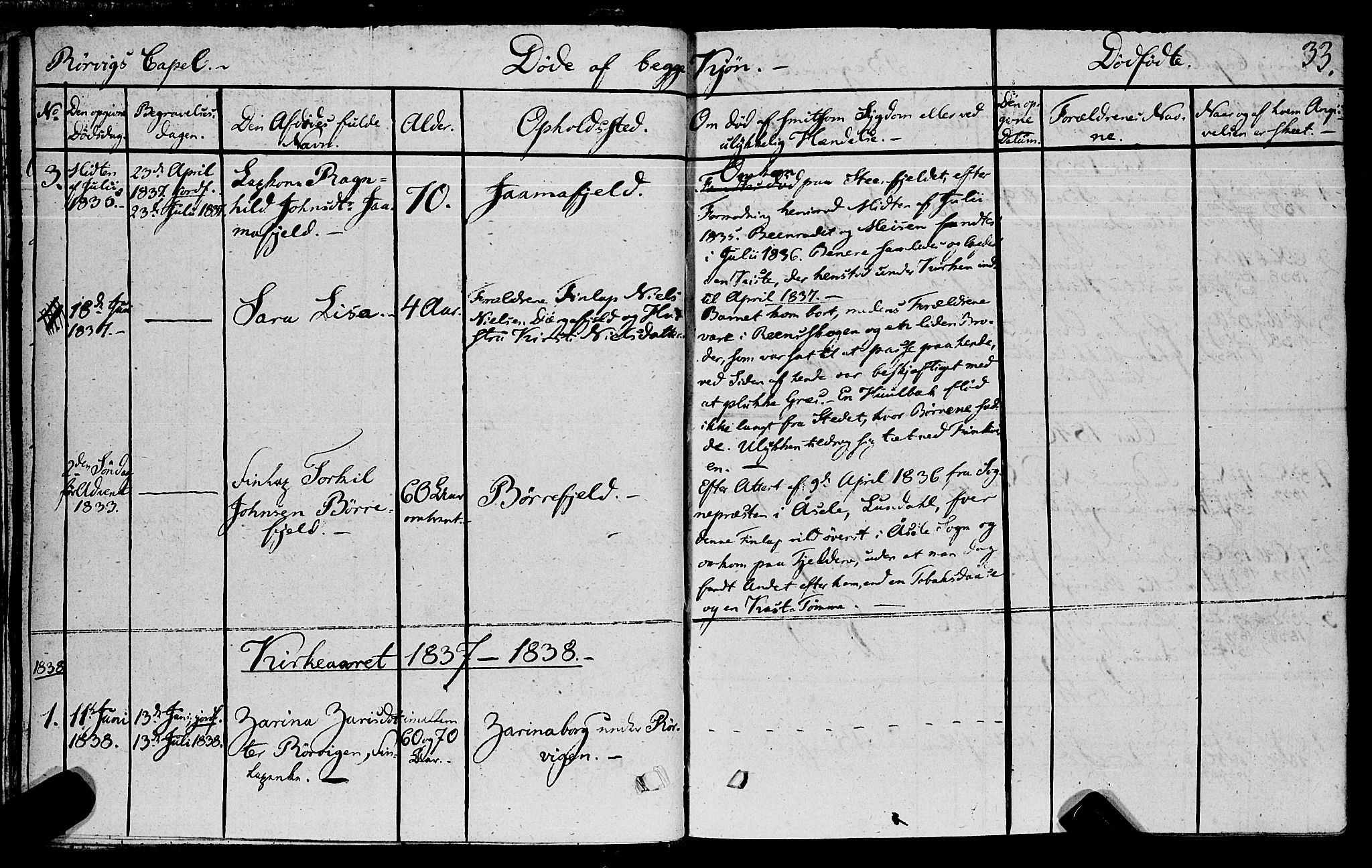 Ministerialprotokoller, klokkerbøker og fødselsregistre - Nord-Trøndelag, SAT/A-1458/762/L0538: Parish register (official) no. 762A02 /1, 1833-1879, p. 33