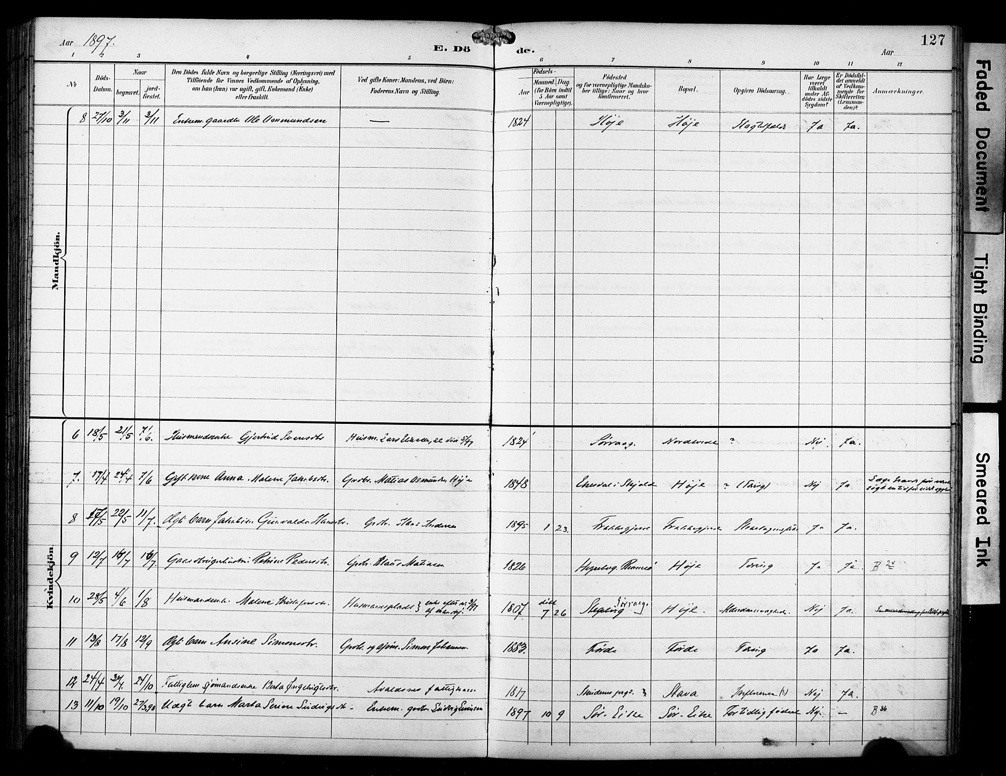 Avaldsnes sokneprestkontor, SAST/A -101851/H/Ha/Haa/L0016: Parish register (official) no. A 16, 1893-1918, p. 127