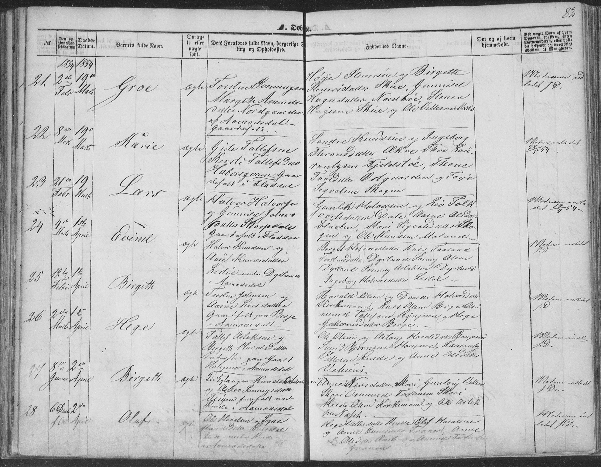 Seljord kirkebøker, AV/SAKO-A-20/F/Fa/L012a: Parish register (official) no. I 12A, 1850-1865, p. 82