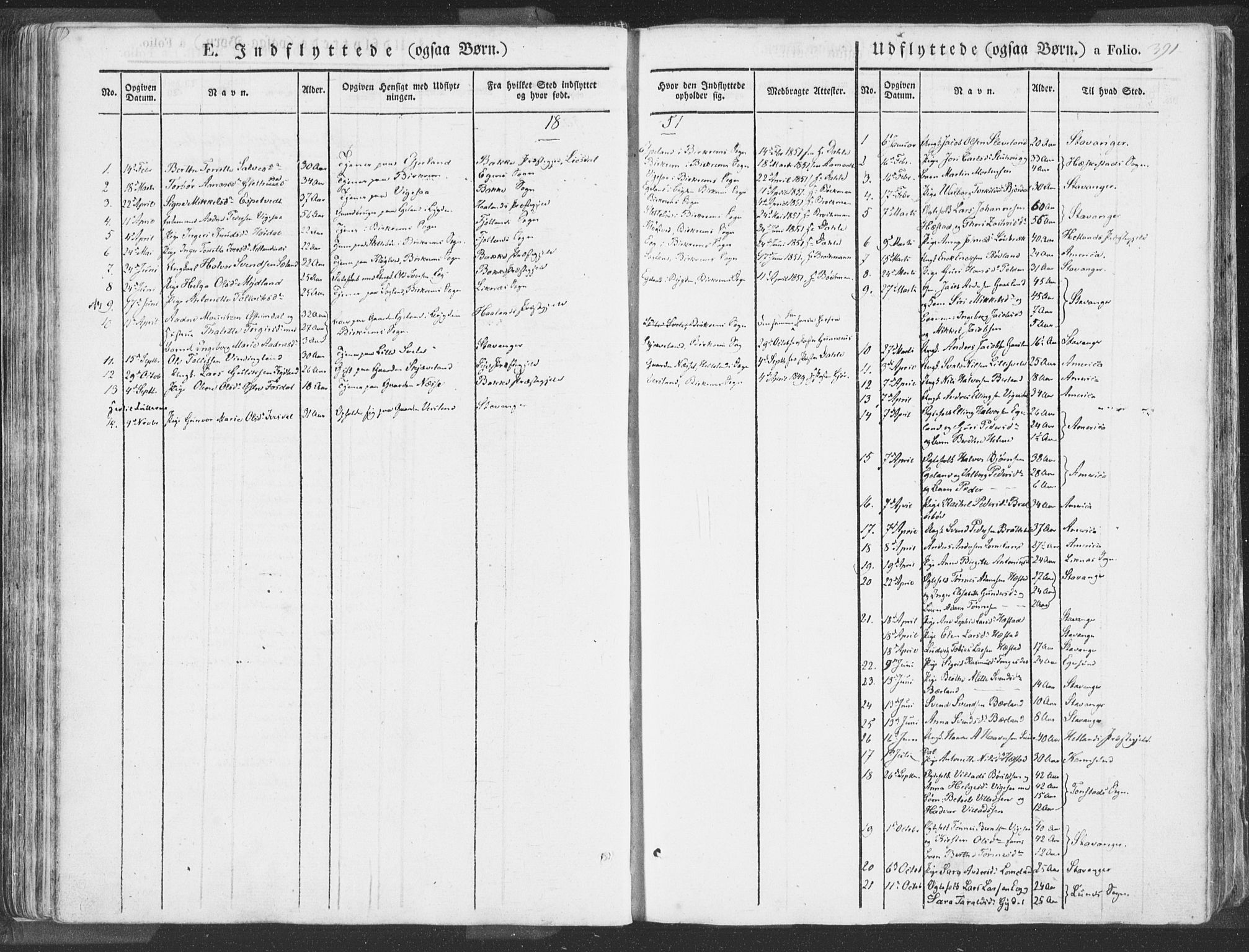 Helleland sokneprestkontor, SAST/A-101810: Parish register (official) no. A 6.2, 1834-1863, p. 391