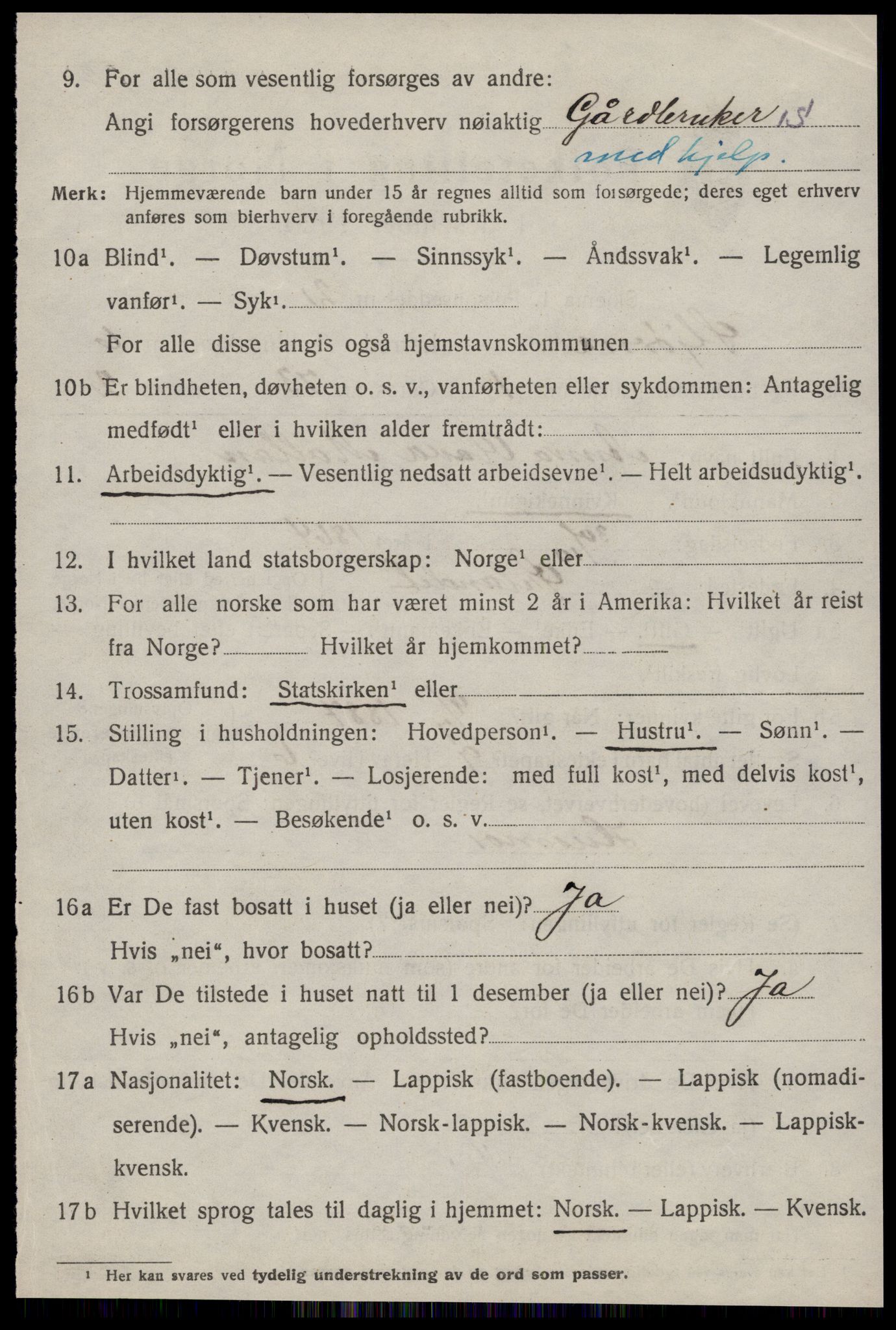 SAT, 1920 census for Stjørna, 1920, p. 4601