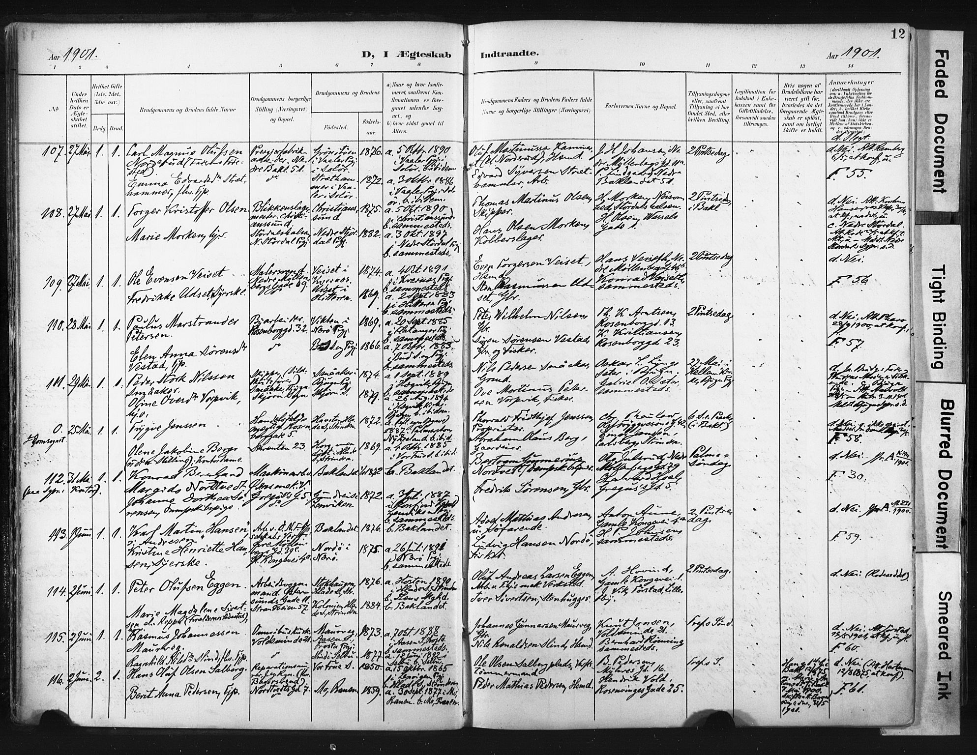 Ministerialprotokoller, klokkerbøker og fødselsregistre - Sør-Trøndelag, SAT/A-1456/604/L0201: Parish register (official) no. 604A21, 1901-1911, p. 12
