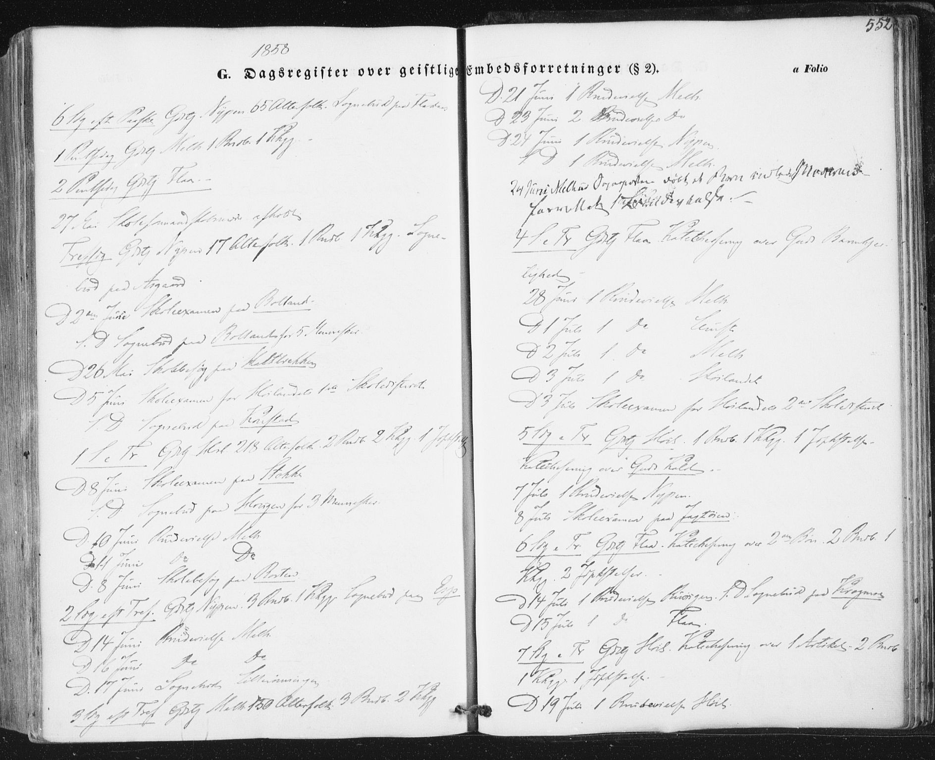 Ministerialprotokoller, klokkerbøker og fødselsregistre - Sør-Trøndelag, AV/SAT-A-1456/691/L1076: Parish register (official) no. 691A08, 1852-1861, p. 552