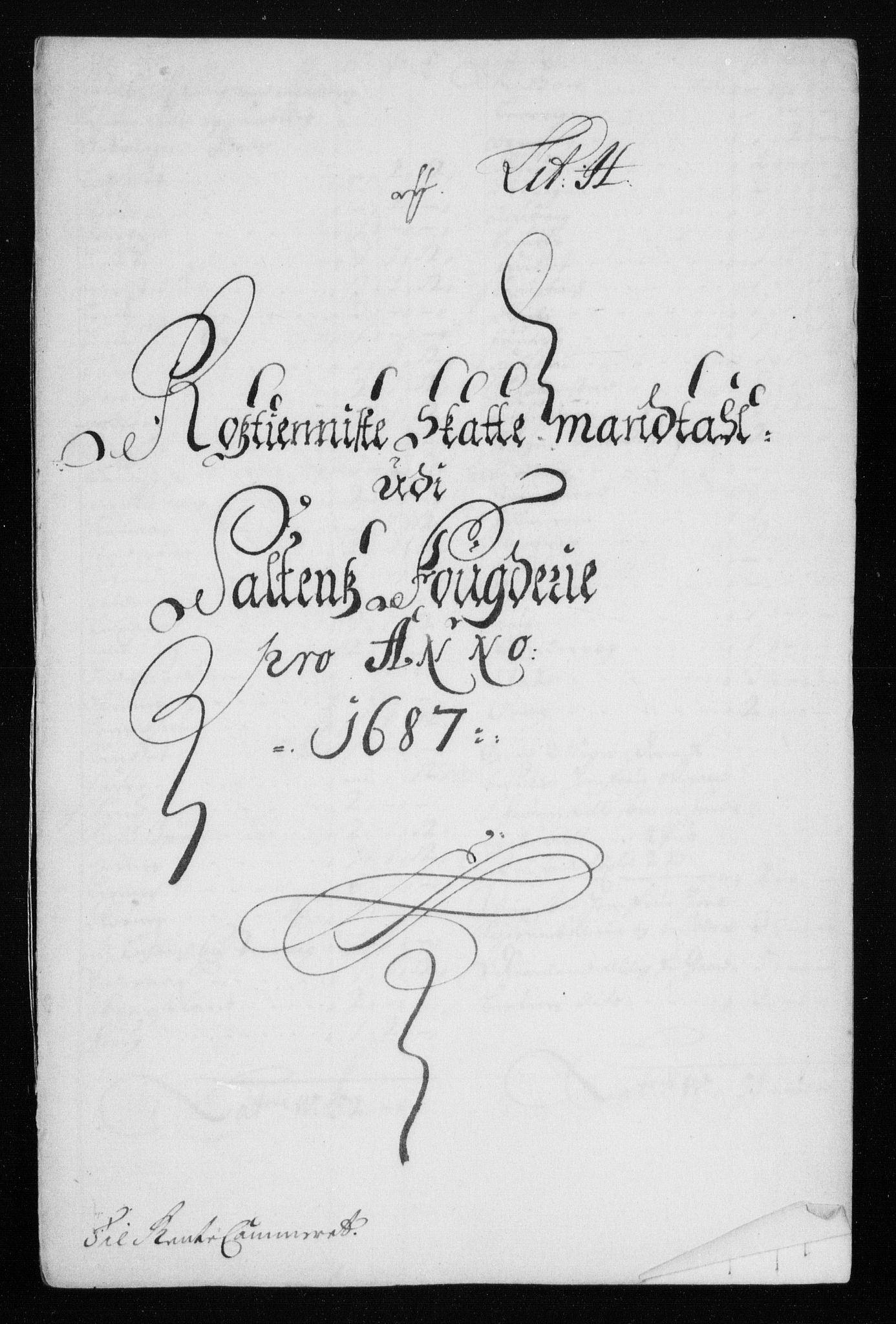 Rentekammeret inntil 1814, Reviderte regnskaper, Stiftamtstueregnskaper, Trondheim stiftamt og Nordland amt, AV/RA-EA-6044/R/Rh/L0009: Nordland amt, 1687