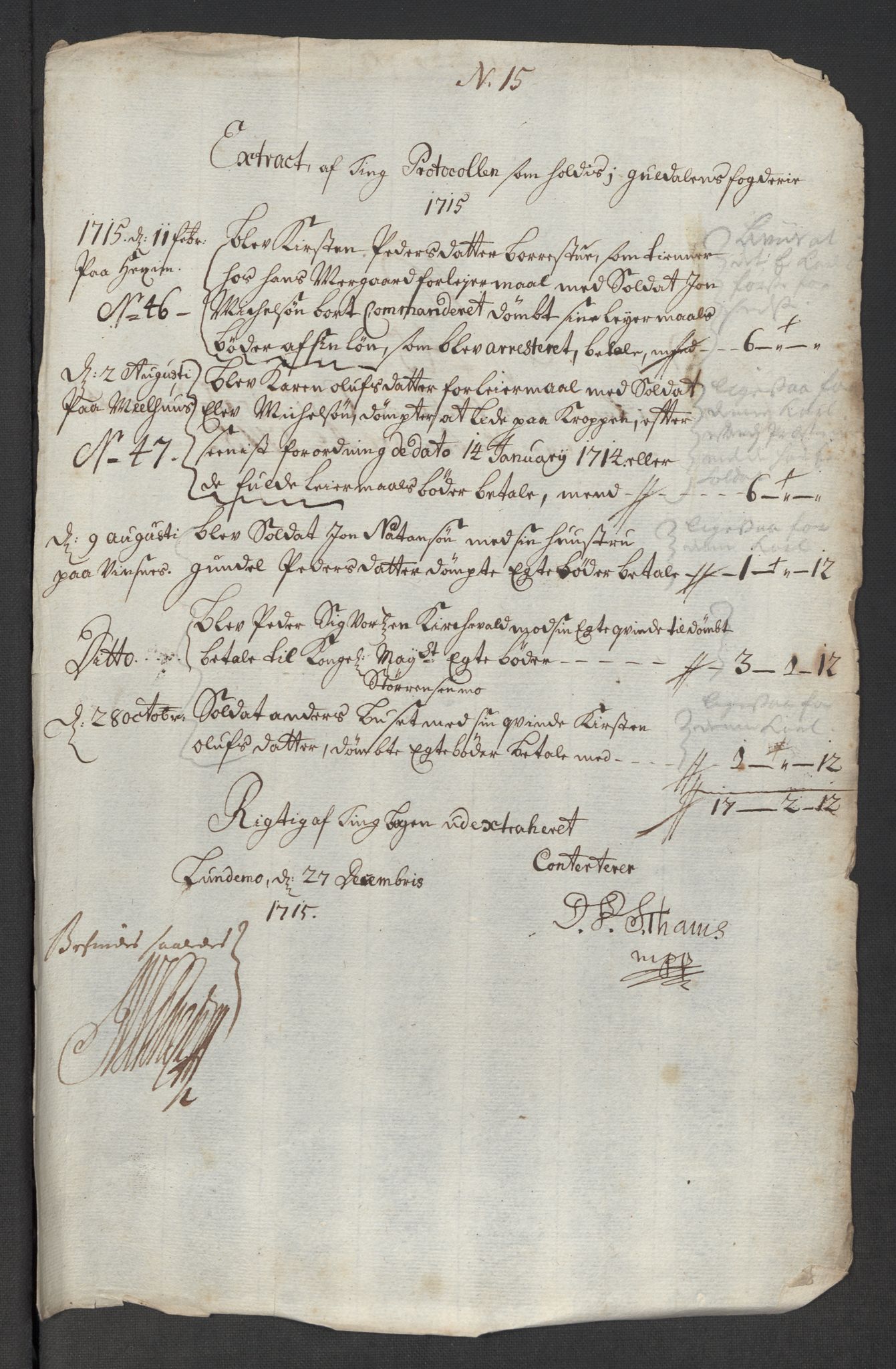 Rentekammeret inntil 1814, Reviderte regnskaper, Fogderegnskap, RA/EA-4092/R60/L3966: Fogderegnskap Orkdal og Gauldal, 1715, p. 400
