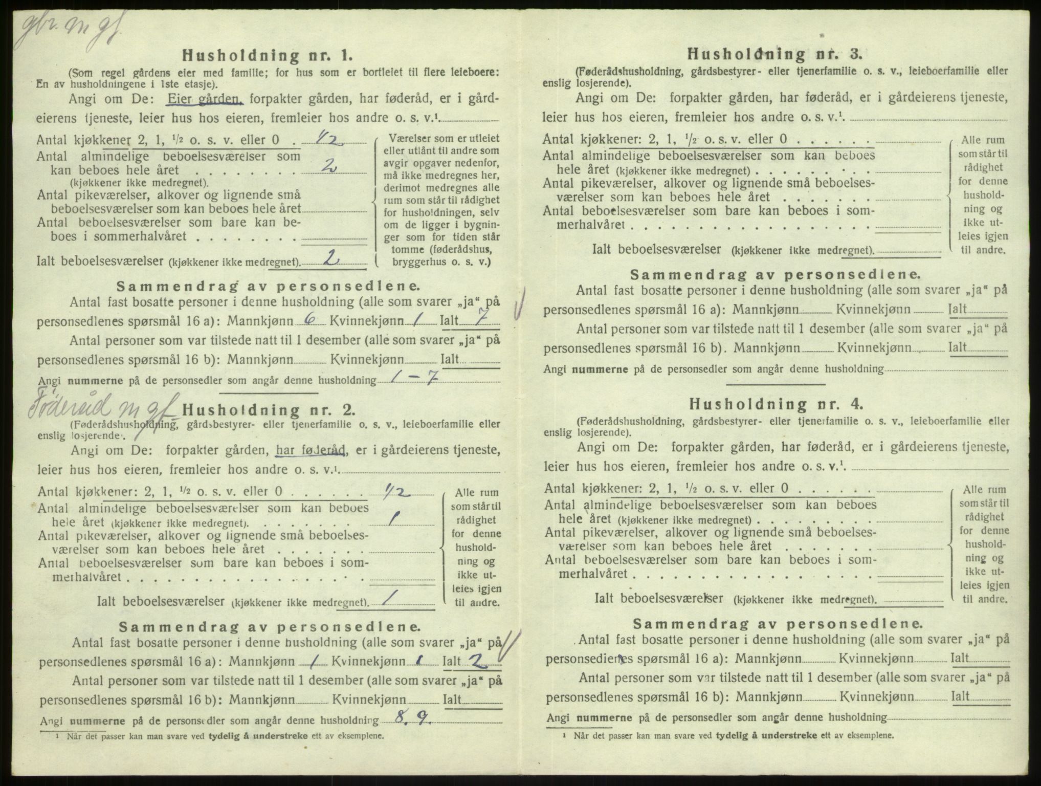 SAB, 1920 census for Austrheim, 1920, p. 536