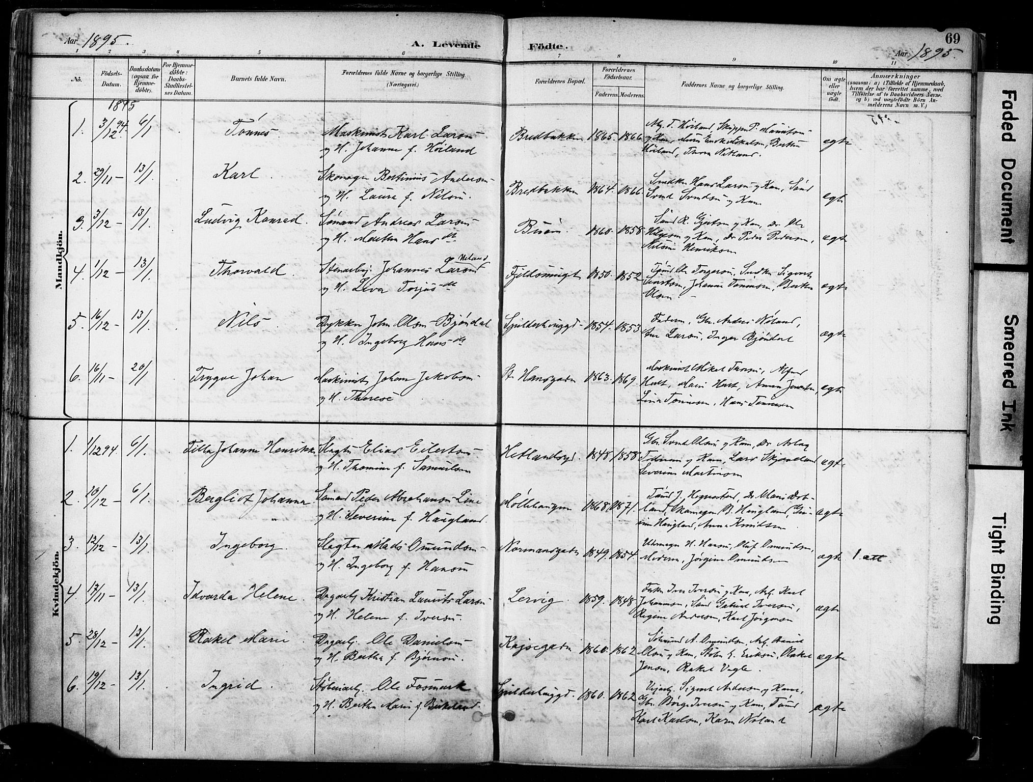 St. Johannes sokneprestkontor, SAST/A-101814/001/30/30BA/L0004: Parish register (official) no. A 4, 1891-1899, p. 69