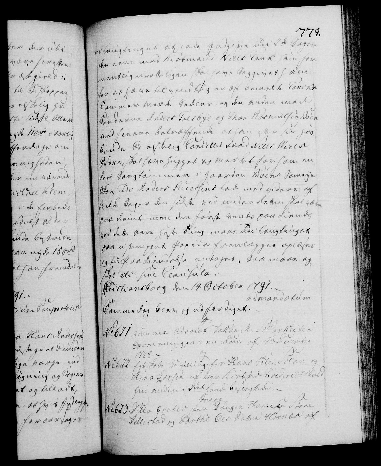 Danske Kanselli 1572-1799, AV/RA-EA-3023/F/Fc/Fca/Fcaa/L0053: Norske registre, 1790-1791, p. 779a