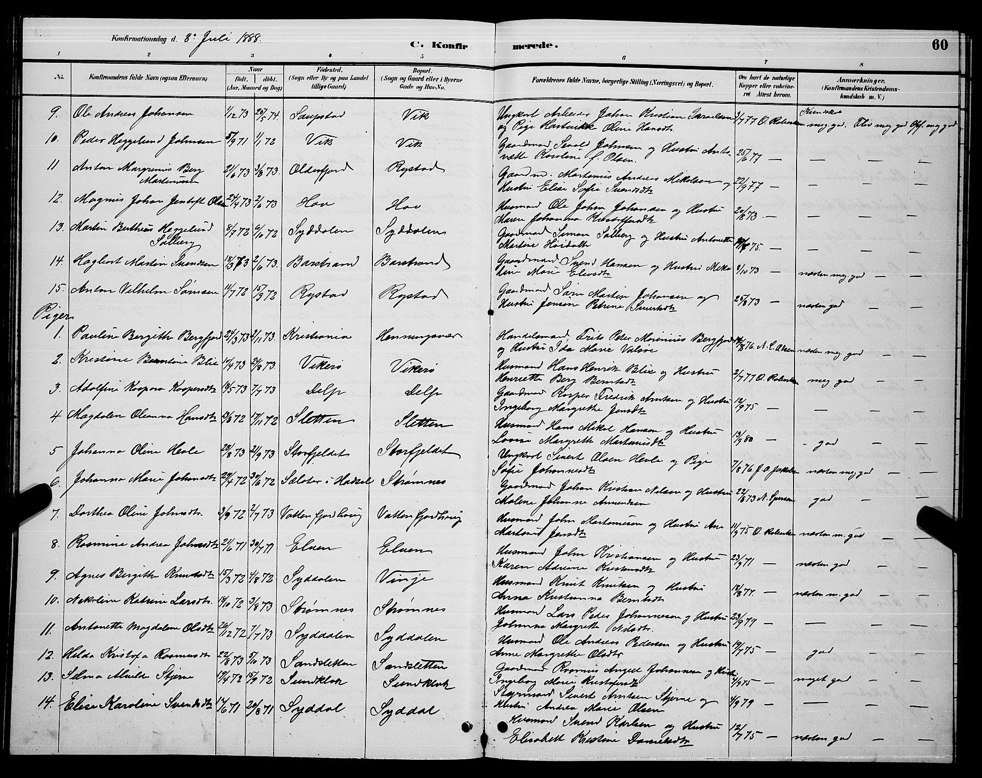 Ministerialprotokoller, klokkerbøker og fødselsregistre - Nordland, AV/SAT-A-1459/876/L1104: Parish register (copy) no. 876C03, 1886-1896, p. 60