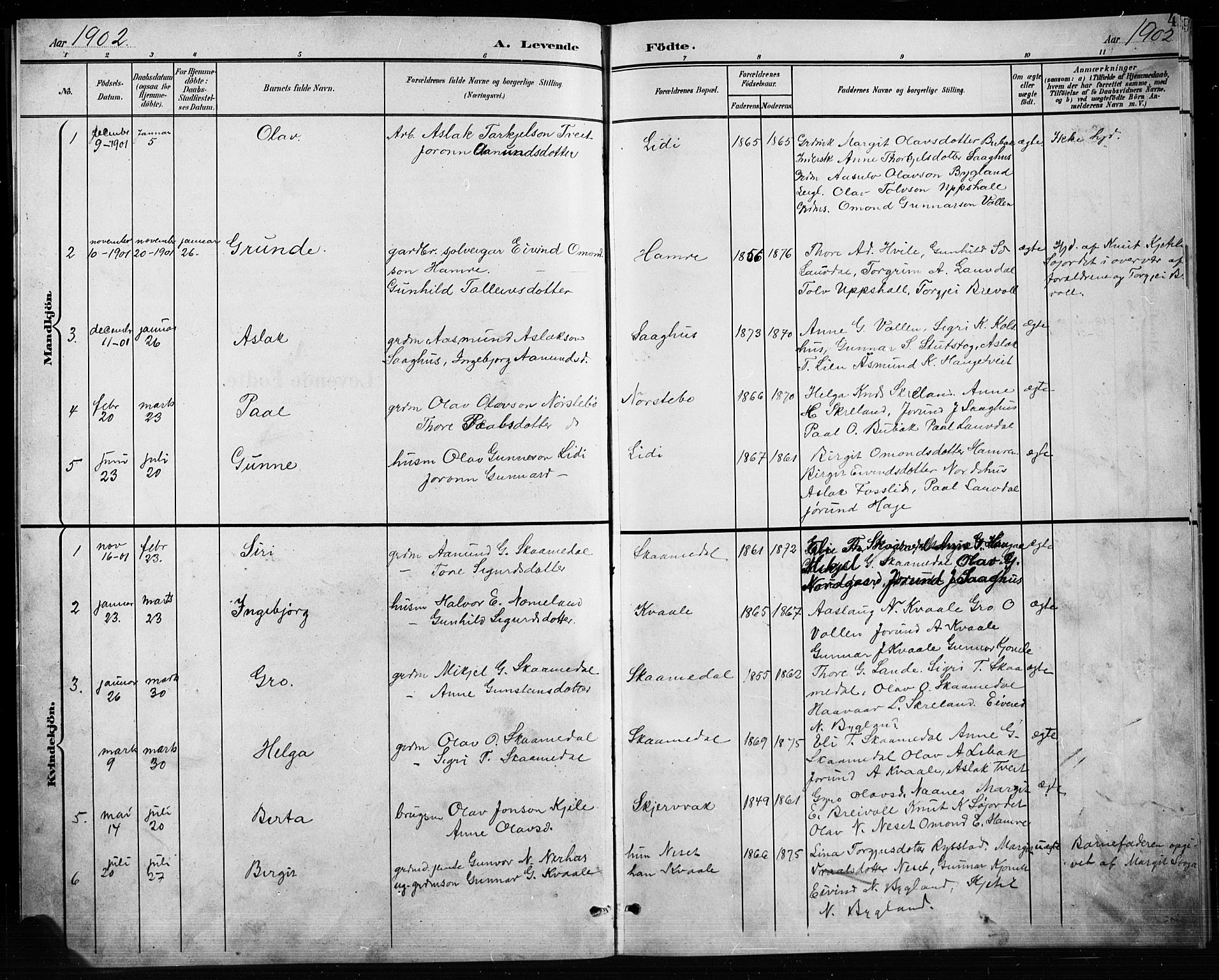 Bygland sokneprestkontor, SAK/1111-0006/F/Fb/Fbb/L0004: Parish register (copy) no. B 4, 1902-1920, p. 4