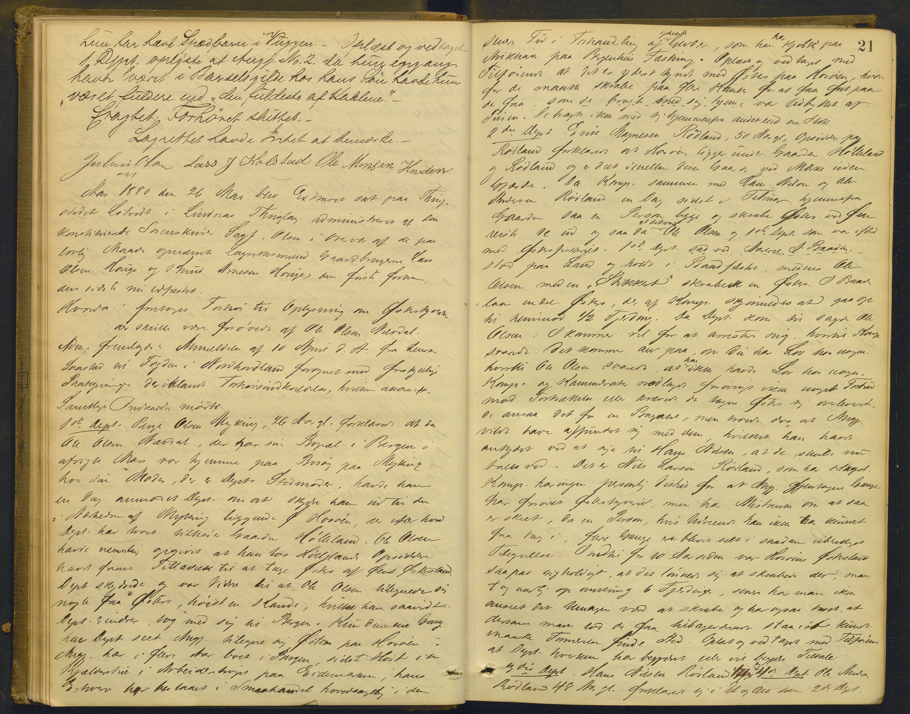 Nordhordland sorenskrivar, AV/SAB-A-2901/1/F/Fd/Fdd/L0004: Ekstrarettsprotokollar, forhøyr, 1880-1884, p. 20b-21a