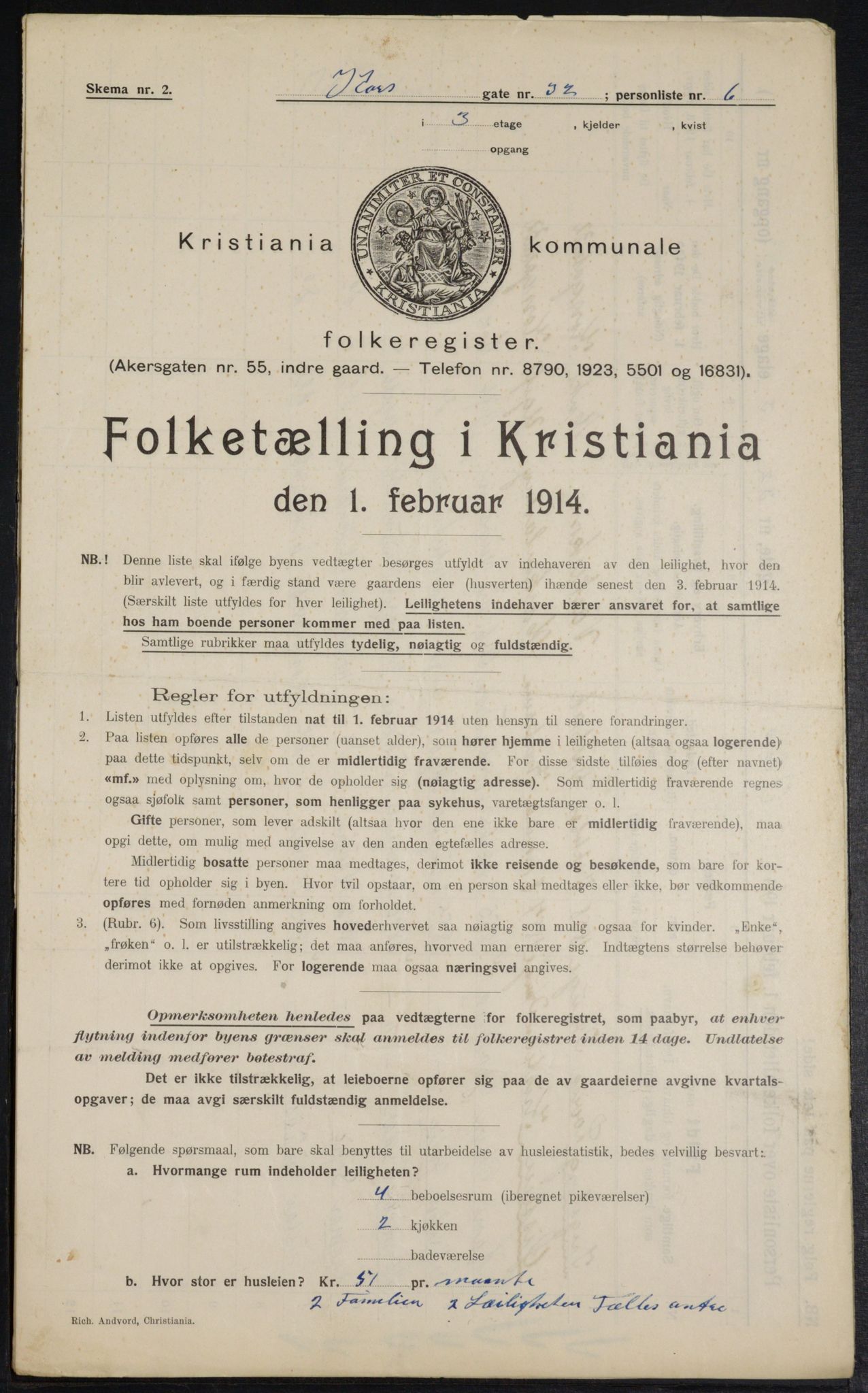 OBA, Municipal Census 1914 for Kristiania, 1914, p. 53817