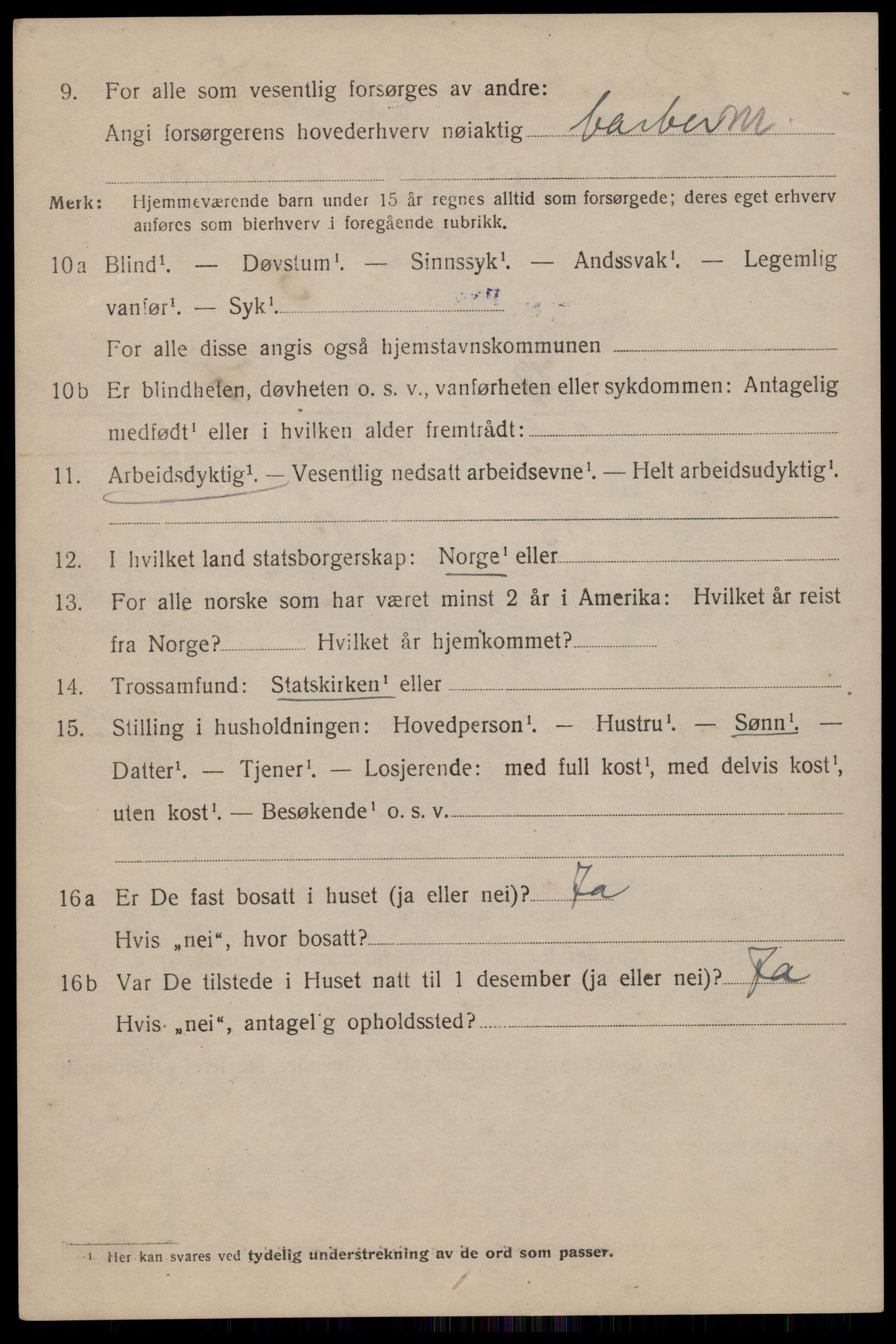 SAT, 1920 census for Trondheim, 1920, p. 112735