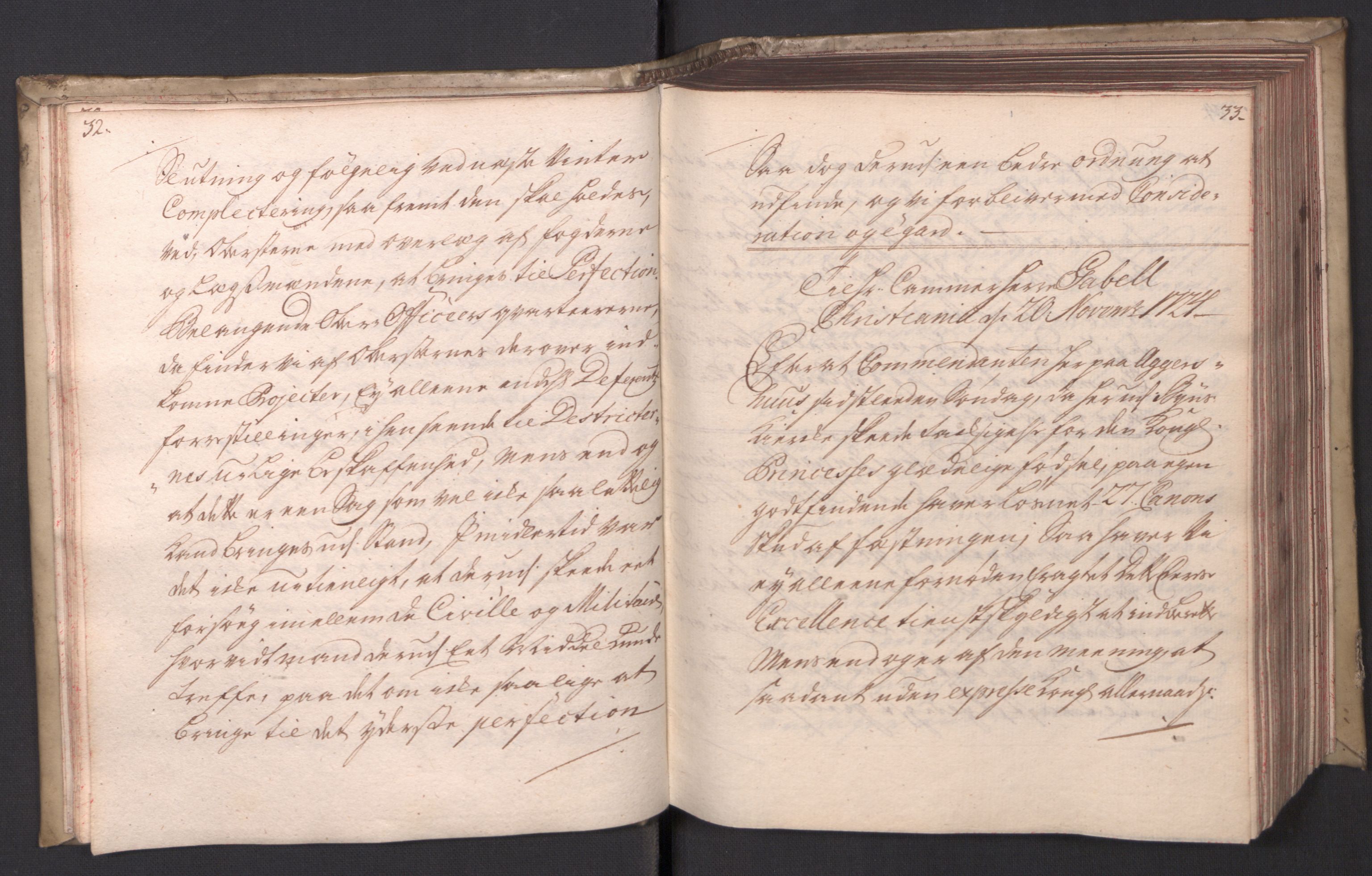 Kommanderende general (KG I) med Det norske krigsdirektorium, AV/RA-EA-5419/B/L0008: Kommanderende generals kopibok, 1723-1725, p. 32-33
