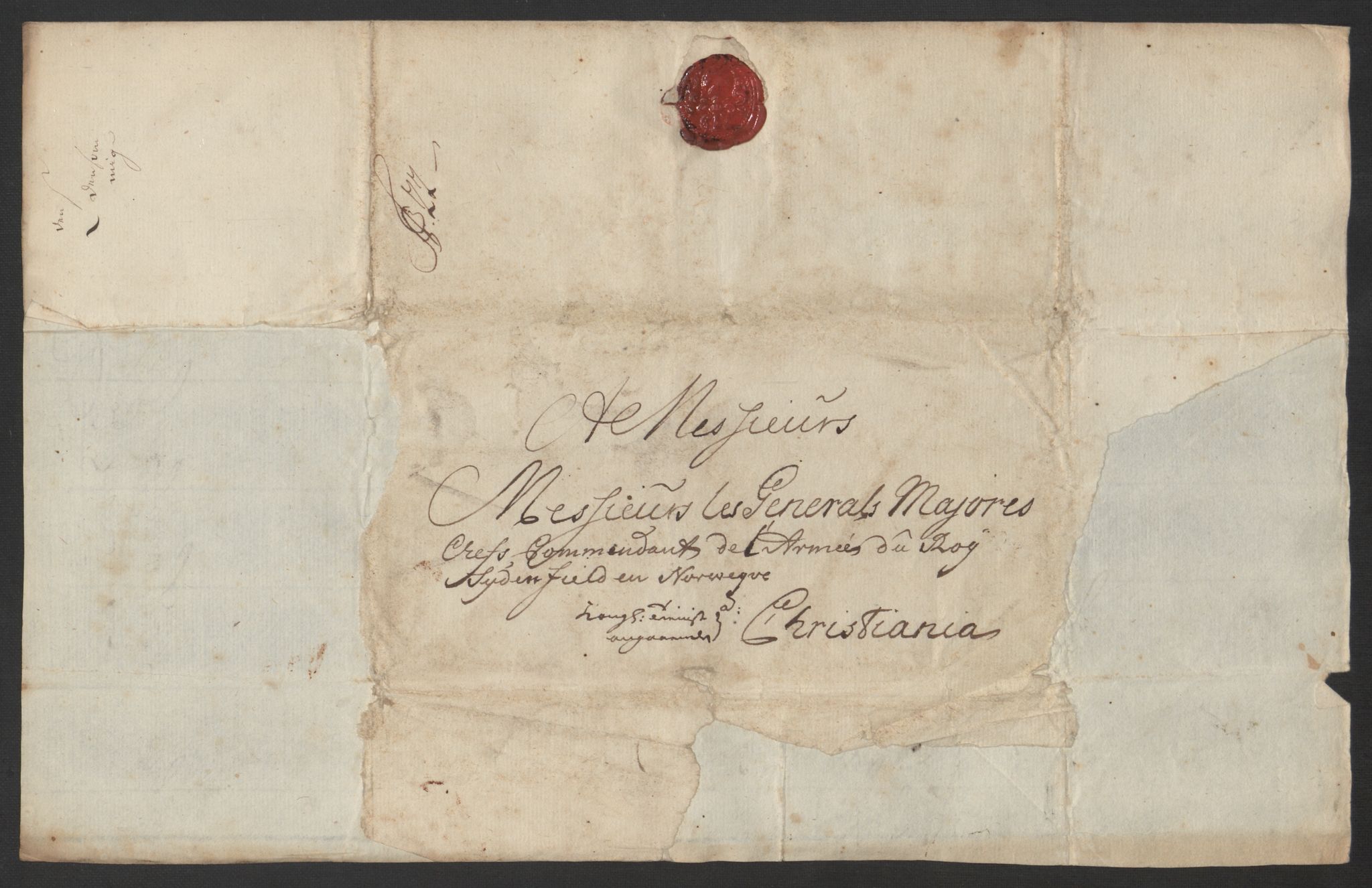 Kommanderende general (KG I) med Det norske krigsdirektorium, AV/RA-EA-5419/D/L0153: Fredriksten festning: Brev, inventarfortegnelser og regnskapsekstrakter, 1724-1729, p. 469