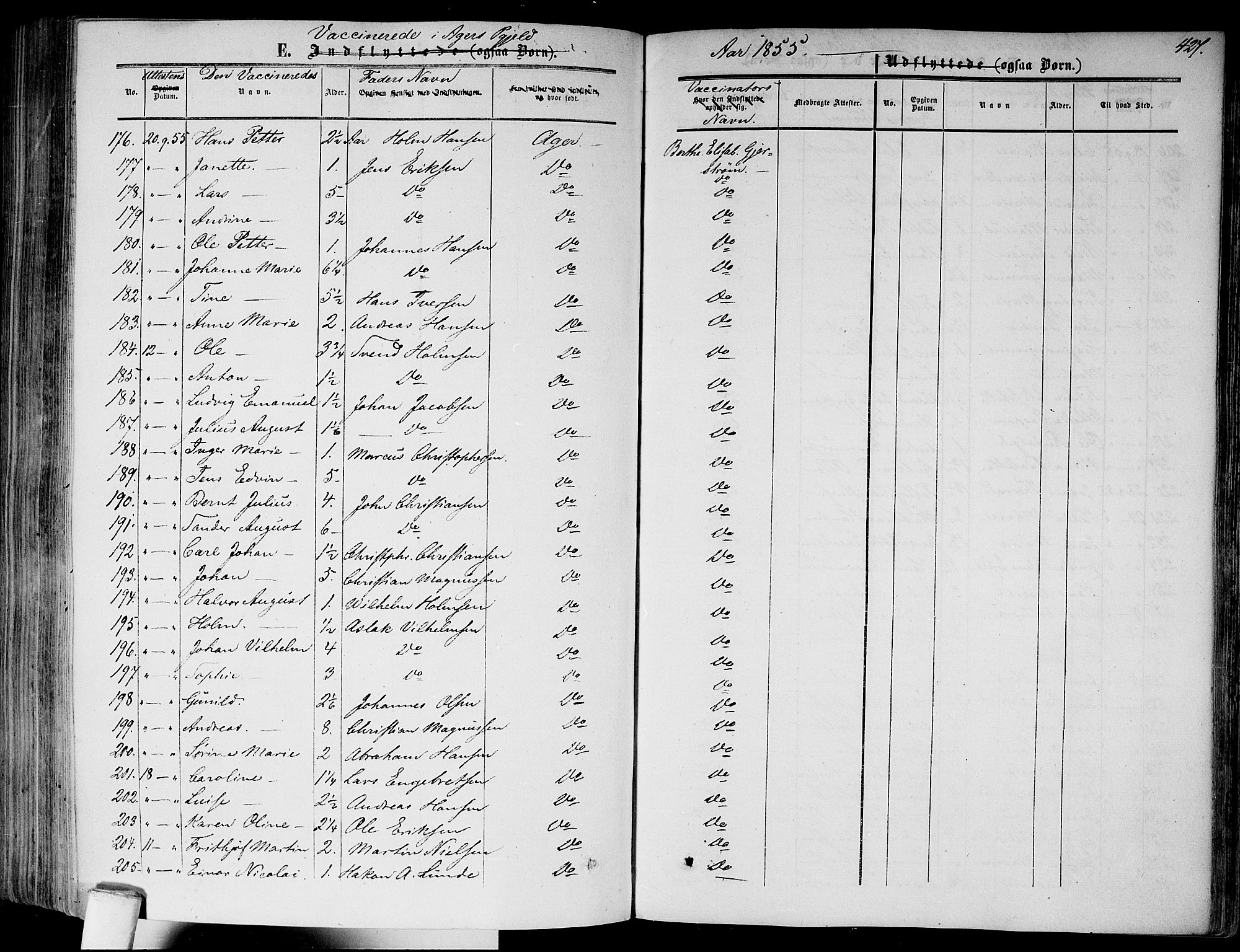 Gamlebyen prestekontor Kirkebøker, SAO/A-10884/F/Fa/L0004: Parish register (official) no. 4, 1850-1857, p. 427