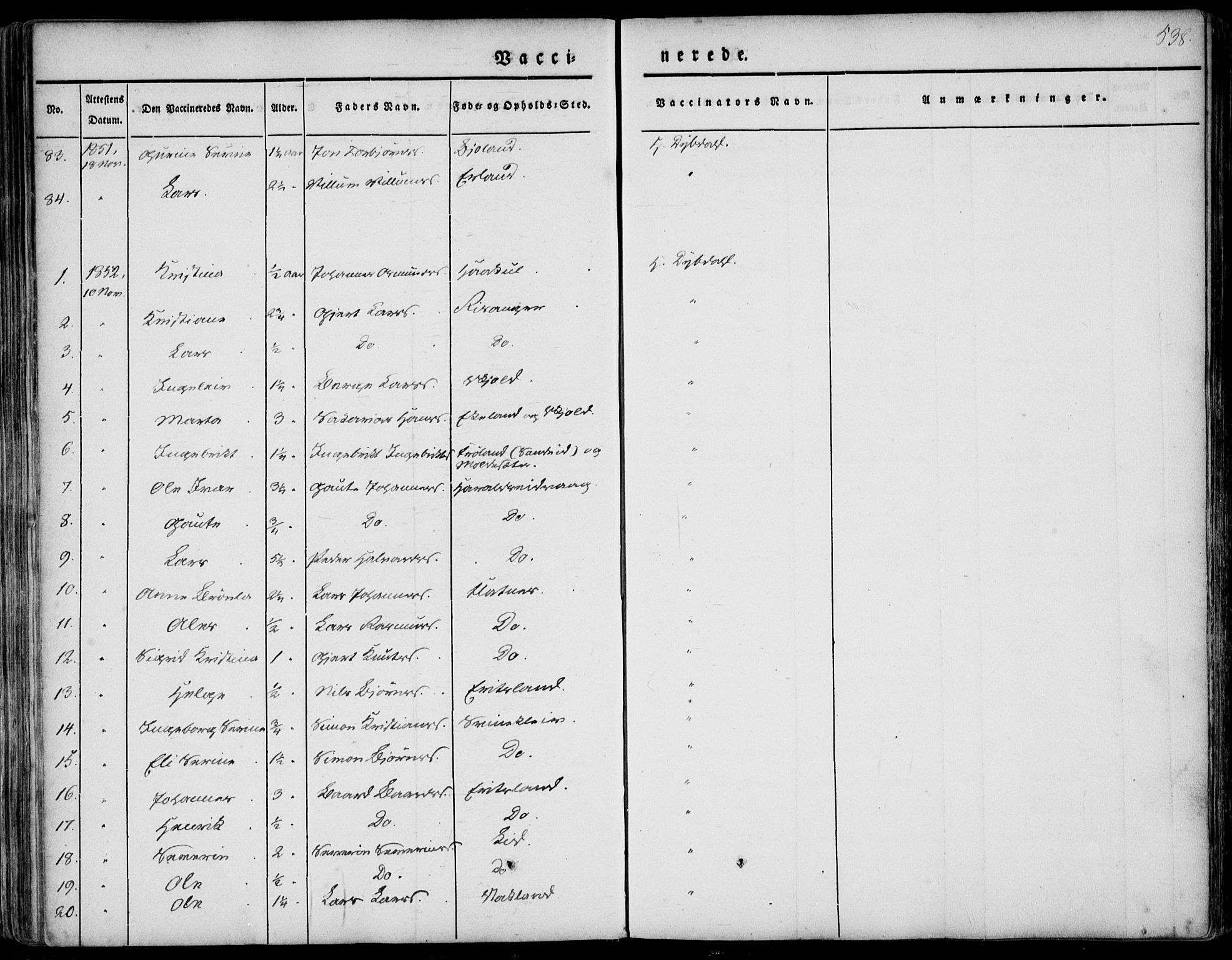 Skjold sokneprestkontor, SAST/A-101847/H/Ha/Haa/L0006: Parish register (official) no. A 6.2, 1835-1858, p. 538