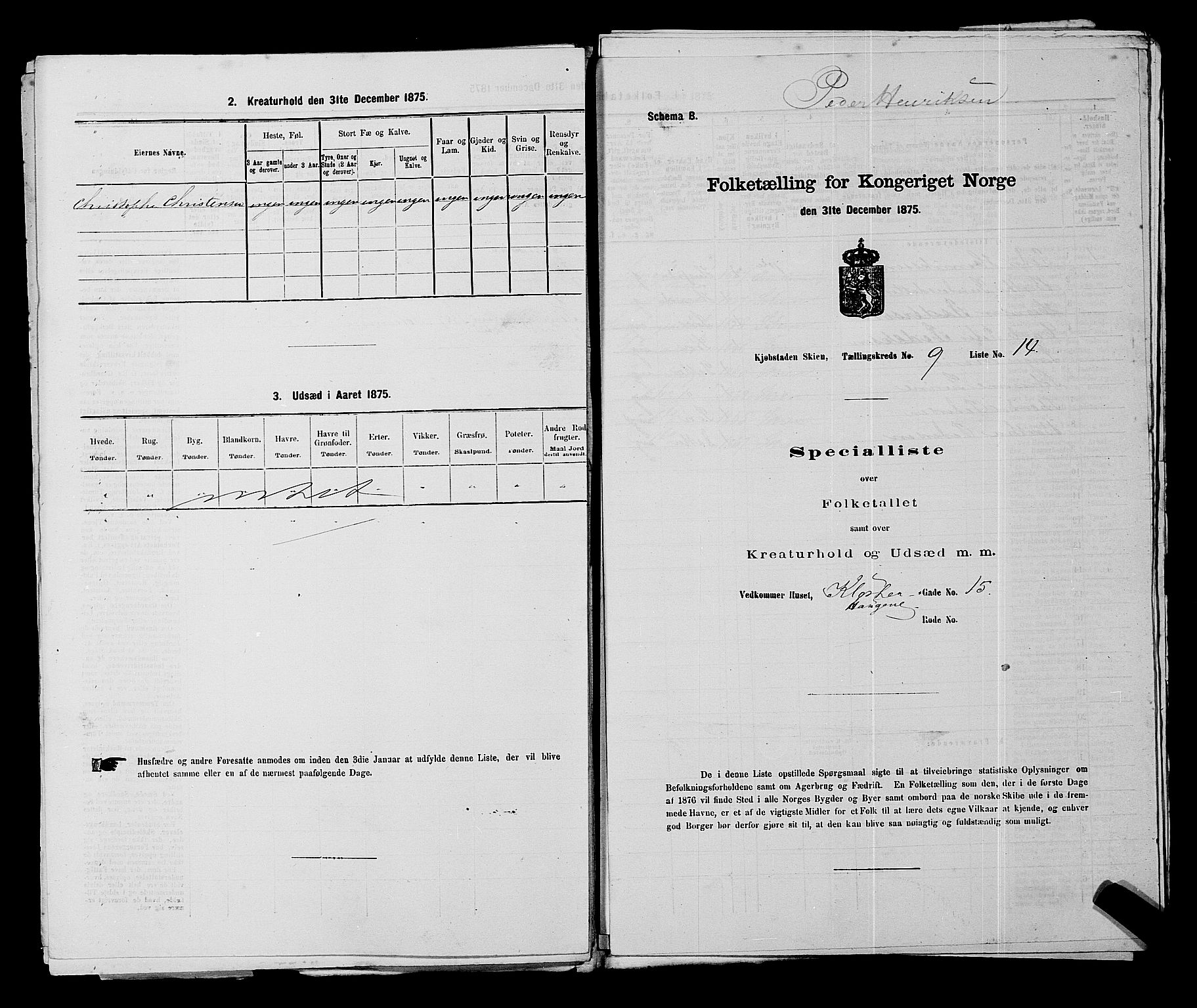 SAKO, 1875 census for 0806P Skien, 1875, p. 1367