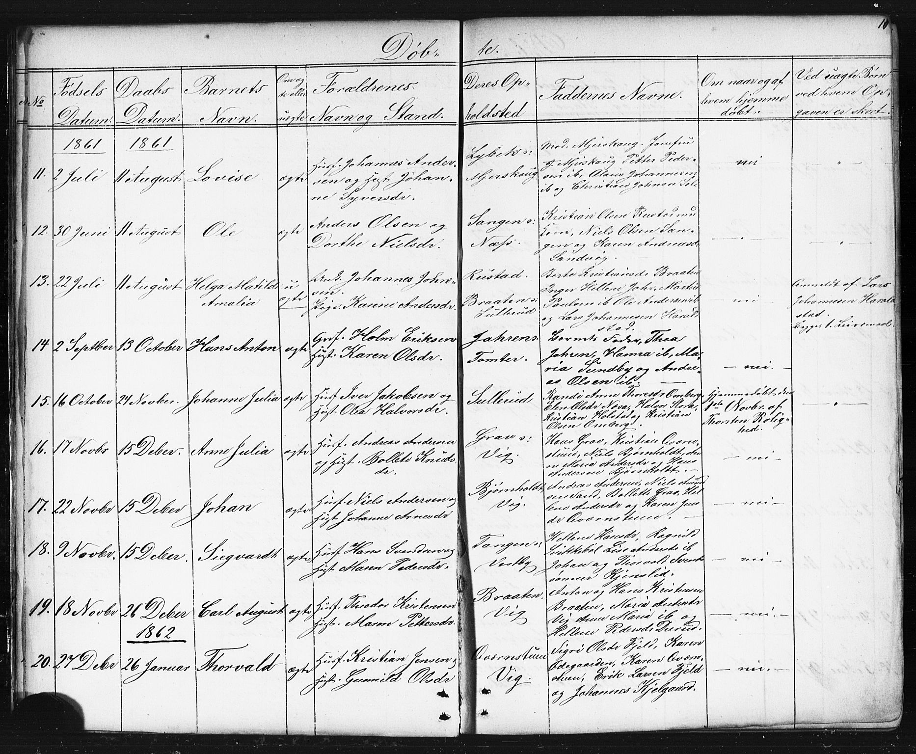 Enebakk prestekontor Kirkebøker, AV/SAO-A-10171c/G/Gb/L0001: Parish register (copy) no. II 1, 1859-1890, p. 10