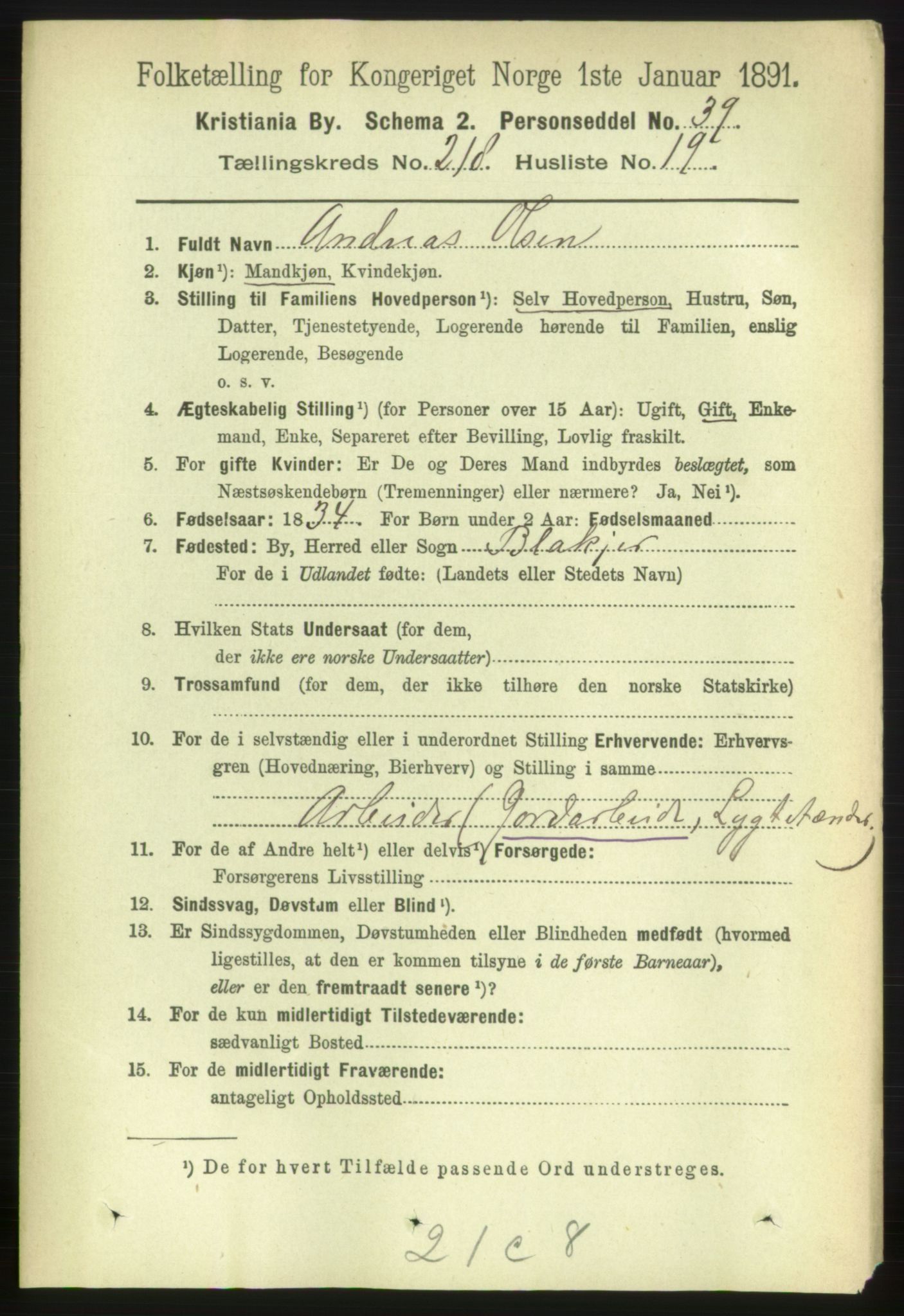 RA, 1891 census for 0301 Kristiania, 1891, p. 129511