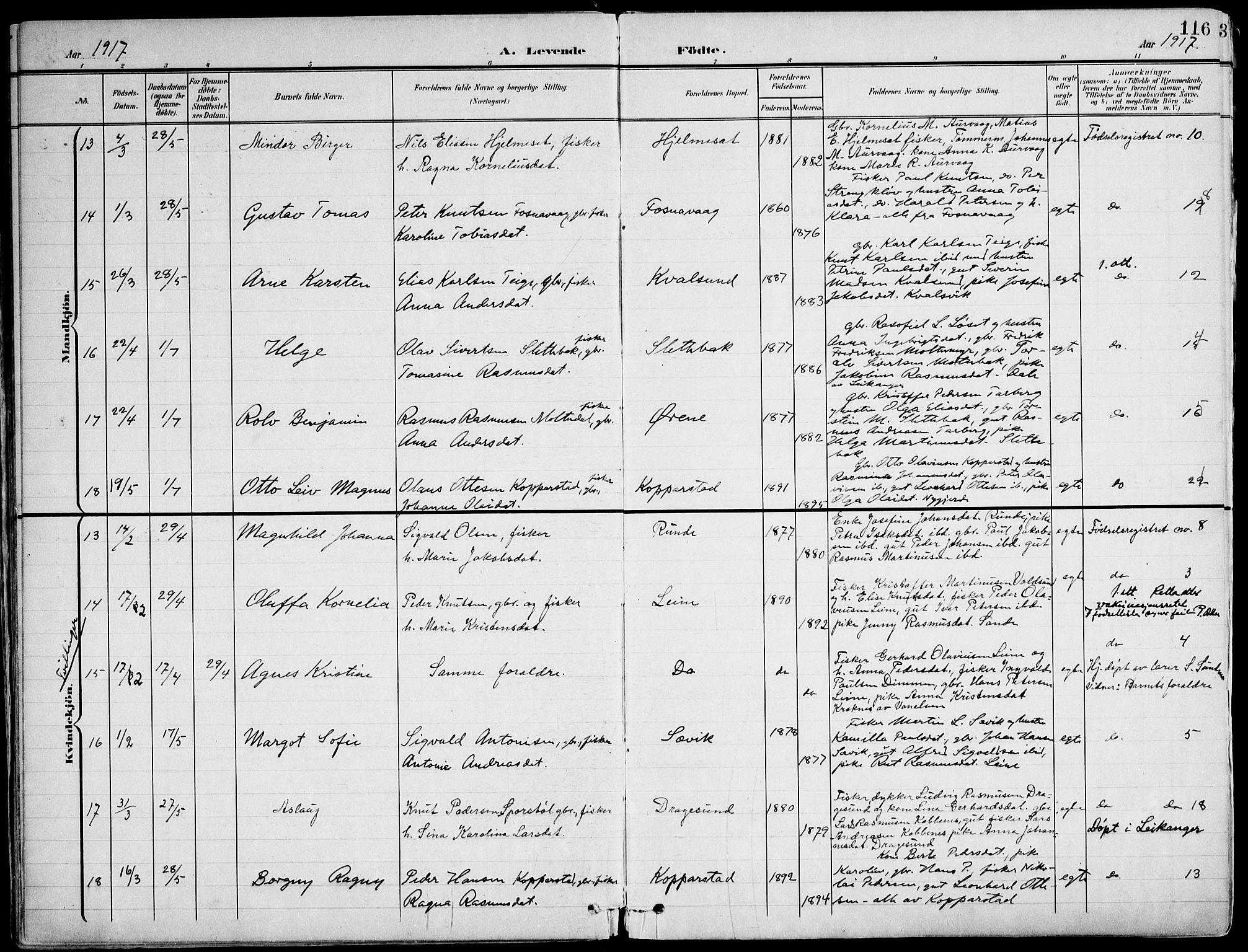 Ministerialprotokoller, klokkerbøker og fødselsregistre - Møre og Romsdal, AV/SAT-A-1454/507/L0075: Parish register (official) no. 507A10, 1901-1920, p. 116