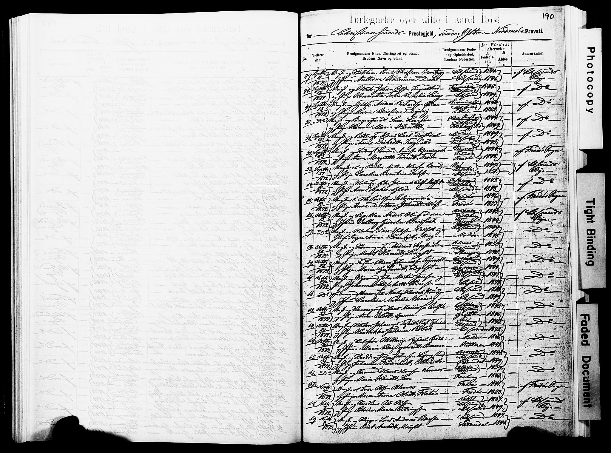 Ministerialprotokoller, klokkerbøker og fødselsregistre - Møre og Romsdal, AV/SAT-A-1454/572/L0857: Parish register (official) no. 572D01, 1866-1872, p. 190