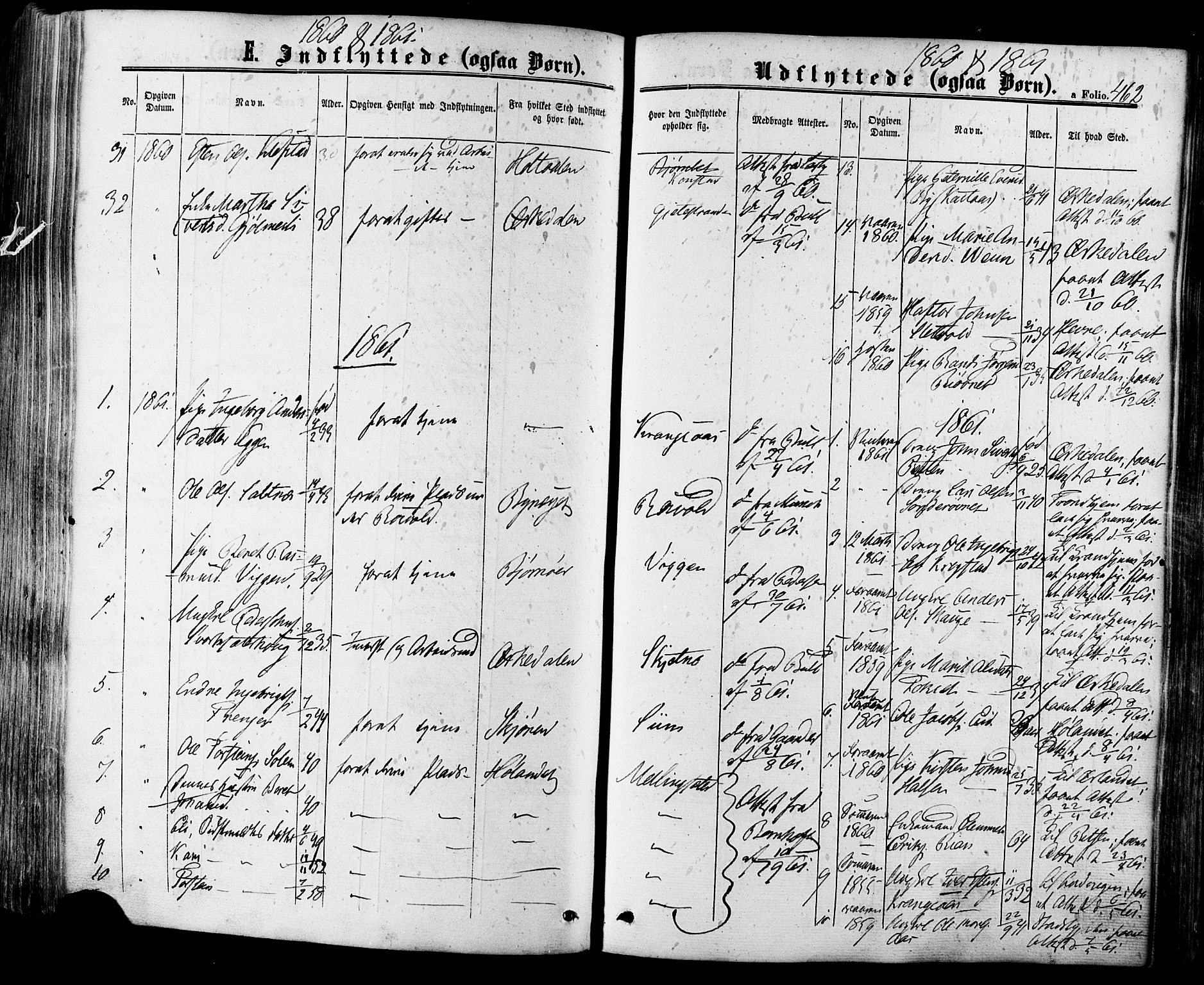 Ministerialprotokoller, klokkerbøker og fødselsregistre - Sør-Trøndelag, SAT/A-1456/665/L0772: Parish register (official) no. 665A07, 1856-1878, p. 462