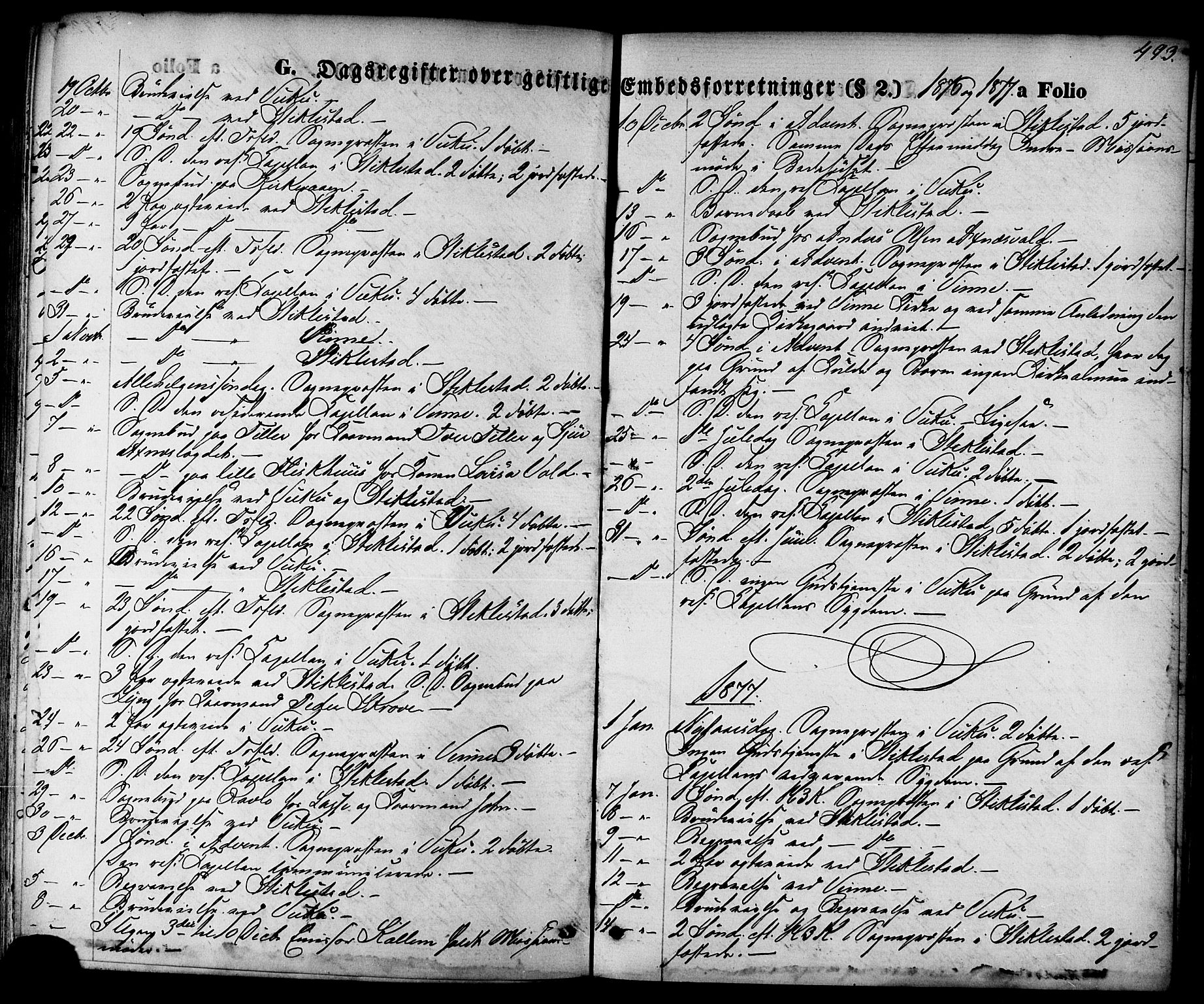 Ministerialprotokoller, klokkerbøker og fødselsregistre - Nord-Trøndelag, SAT/A-1458/723/L0242: Parish register (official) no. 723A11, 1870-1880, p. 493