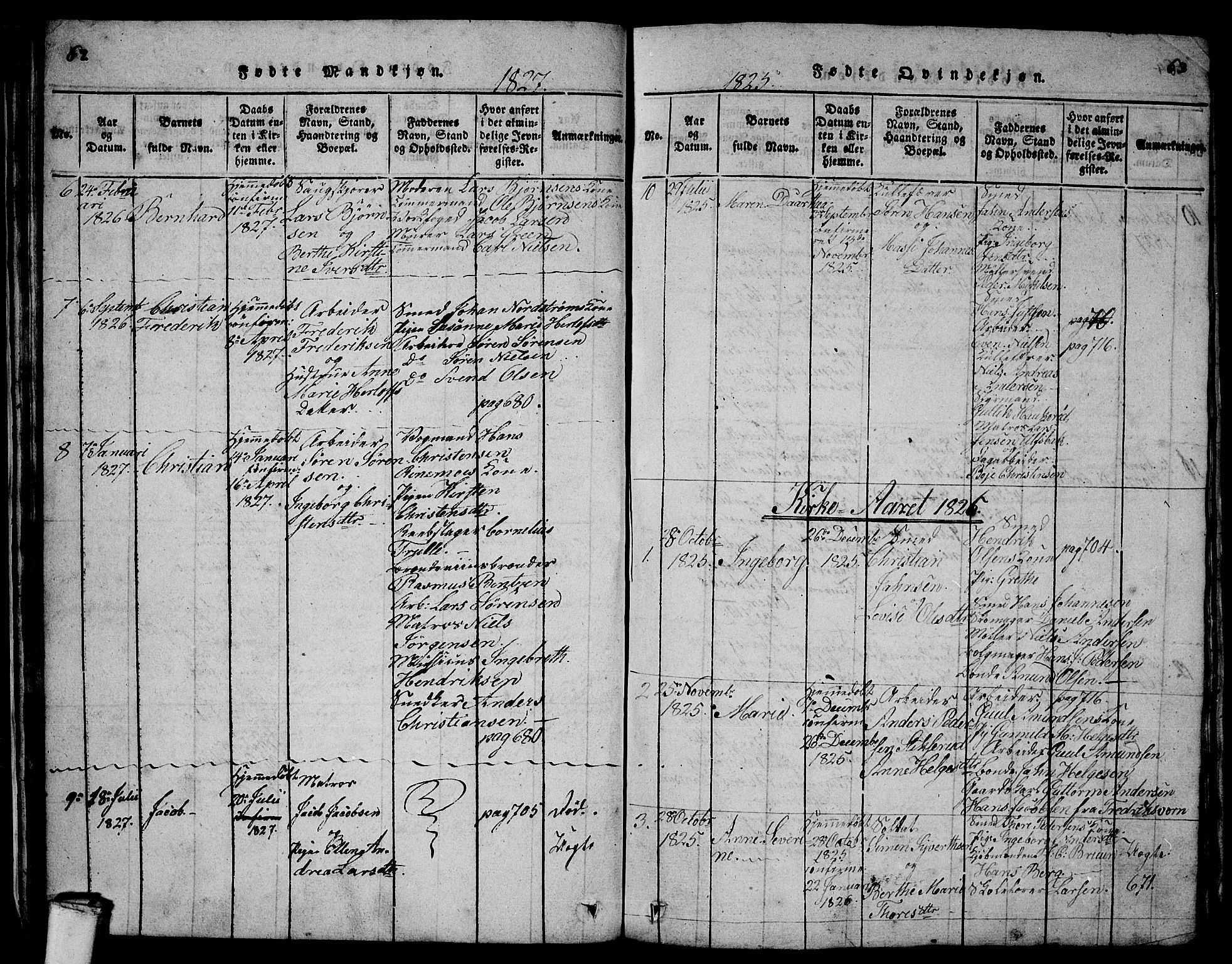 Larvik kirkebøker, AV/SAKO-A-352/G/Gb/L0001: Parish register (copy) no. II 1, 1818-1843, p. 62-63