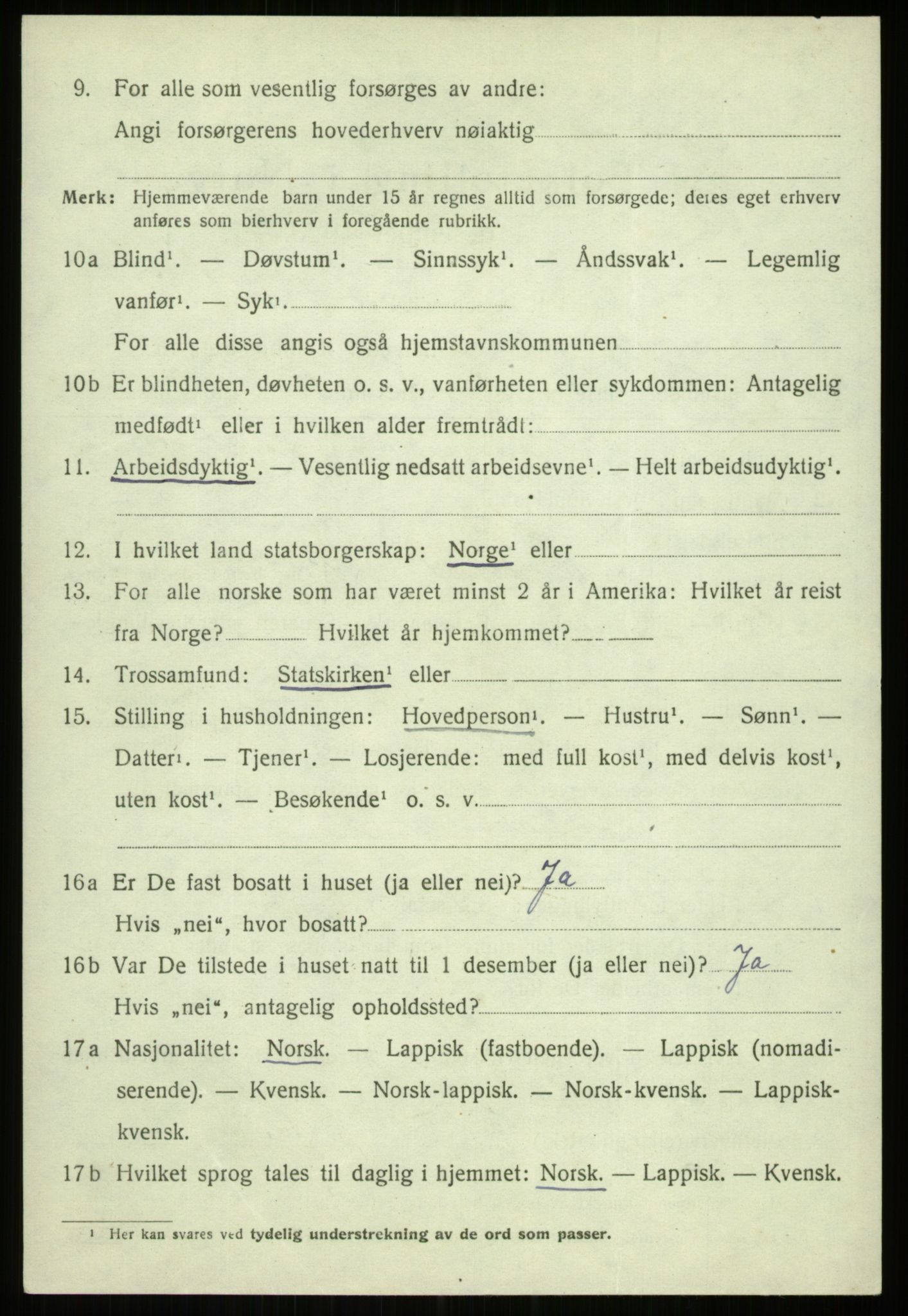 SATØ, 1920 census for Trondenes, 1920, p. 9254