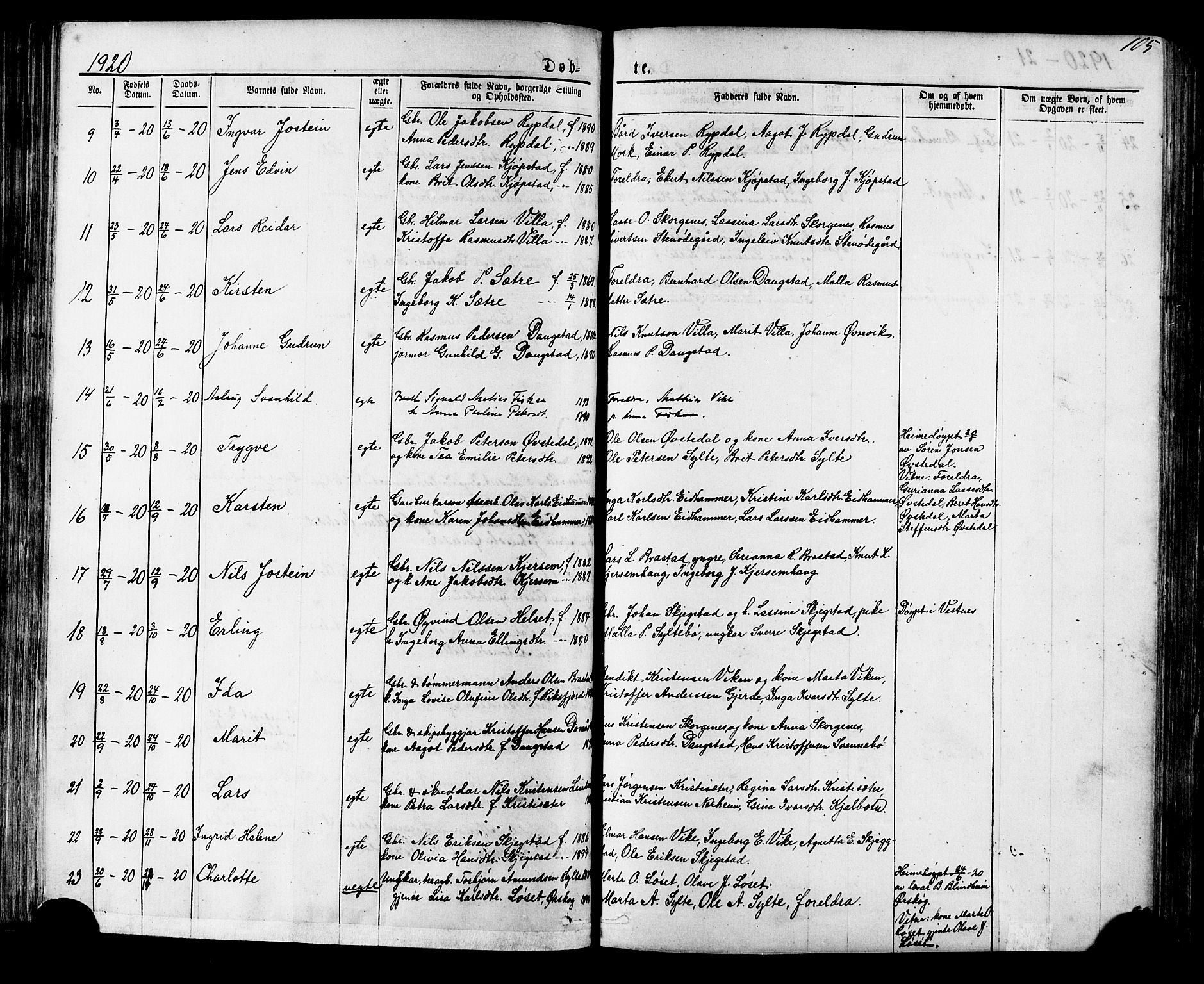 Ministerialprotokoller, klokkerbøker og fødselsregistre - Møre og Romsdal, SAT/A-1454/541/L0547: Parish register (copy) no. 541C02, 1867-1921, p. 105