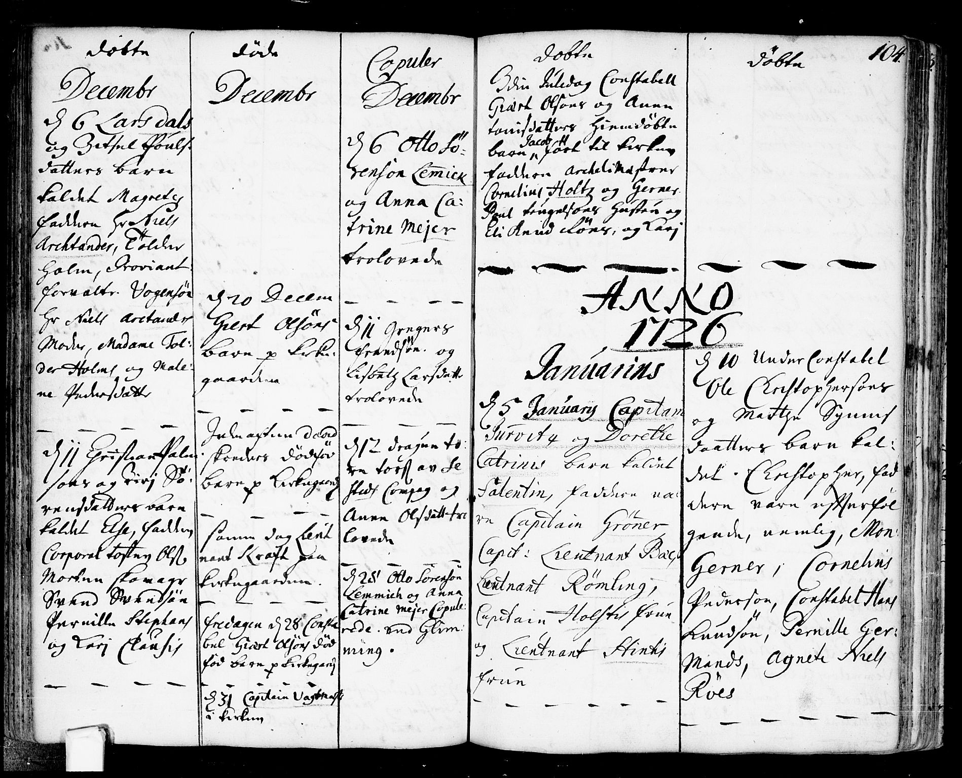 Fredrikstad prestekontor Kirkebøker, SAO/A-11082/F/Fa/L0001: Parish register (official) no. 1, 1717-1731, p. 104