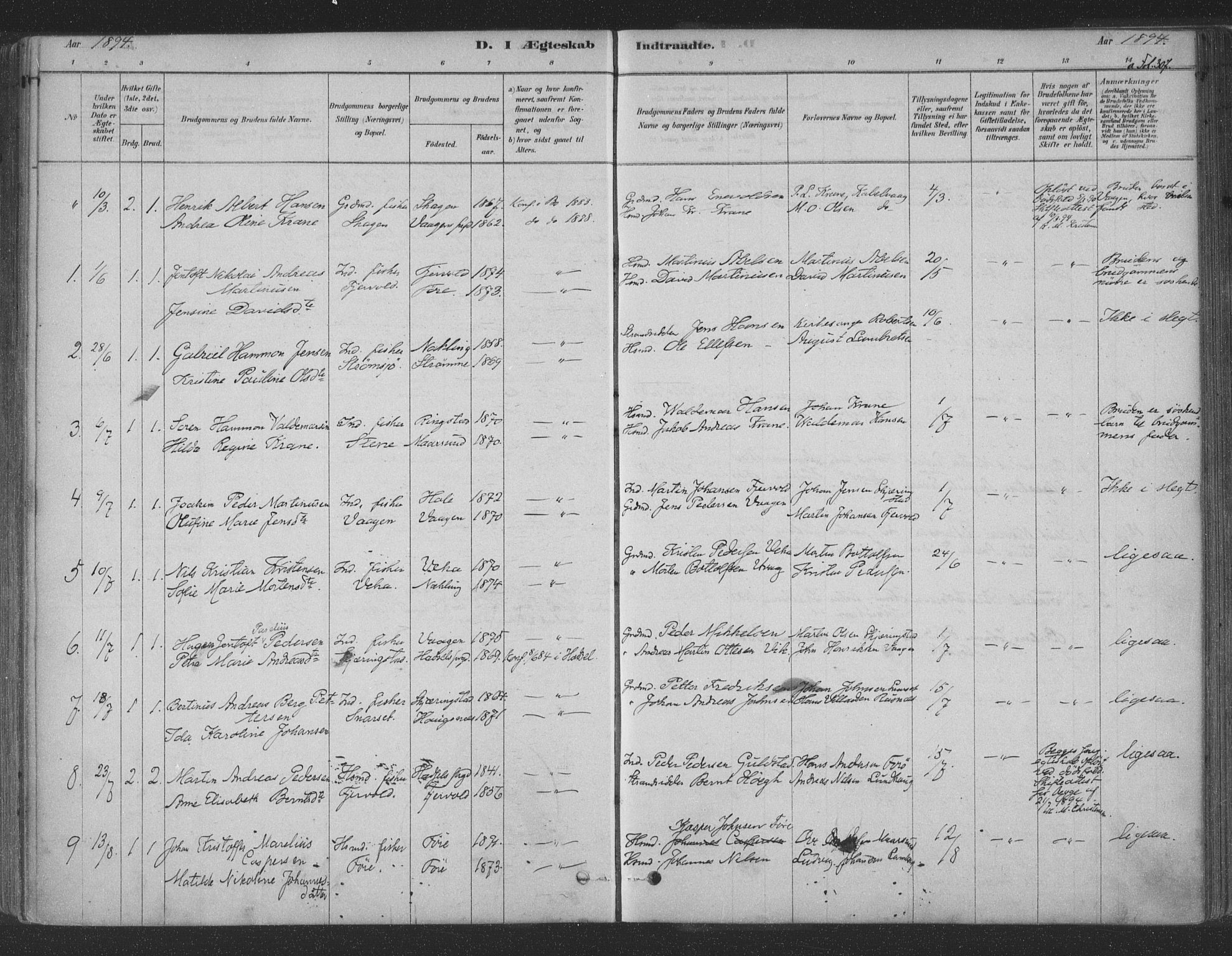 Ministerialprotokoller, klokkerbøker og fødselsregistre - Nordland, AV/SAT-A-1459/891/L1302: Parish register (official) no. 891A07, 1878-1895, p. 307