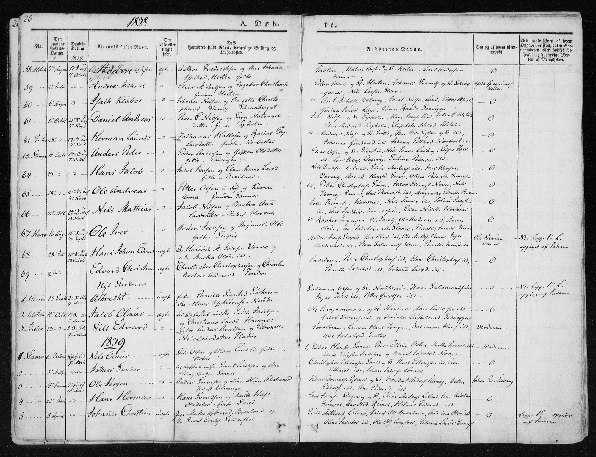 Ministerialprotokoller, klokkerbøker og fødselsregistre - Nordland, AV/SAT-A-1459/830/L0446: Parish register (official) no. 830A10, 1831-1865, p. 26