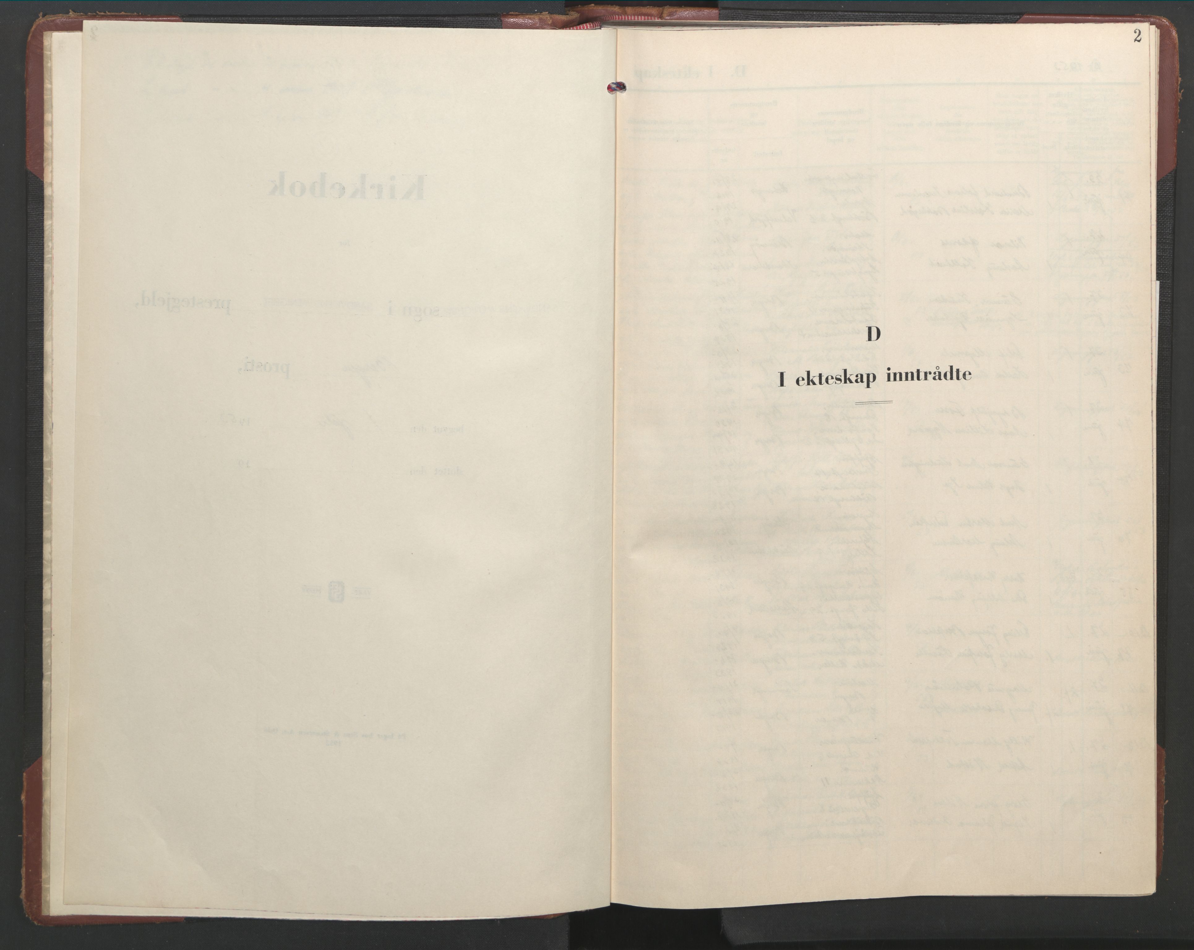 Sandviken Sokneprestembete, SAB/A-77601/H/Hb/L0016: Parish register (copy) no. D 3, 1953-1974, p. 1b-2a