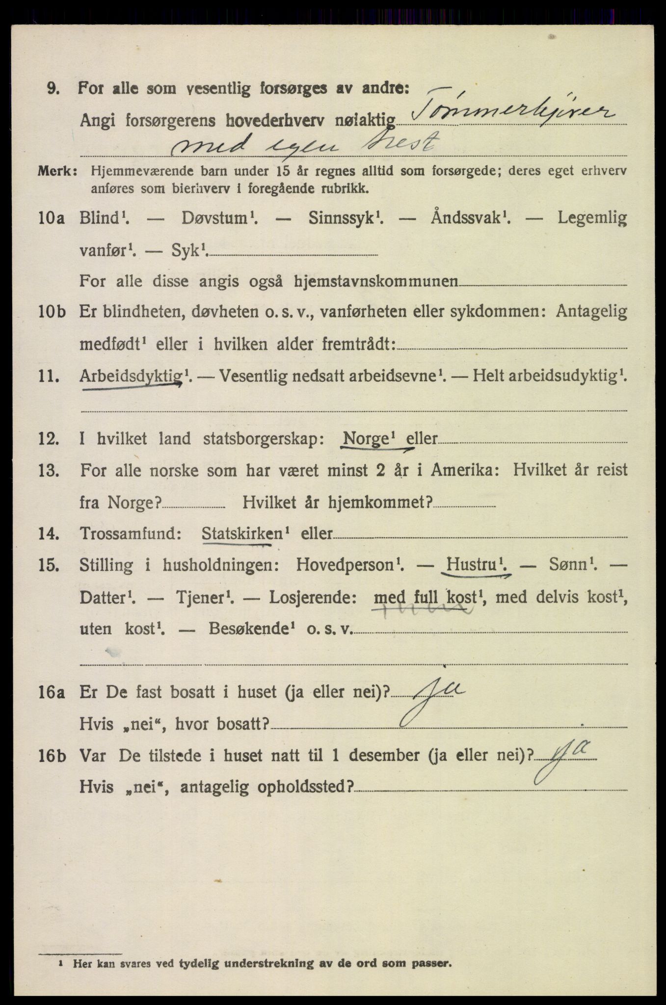 SAH, 1920 census for Trysil, 1920, p. 5218