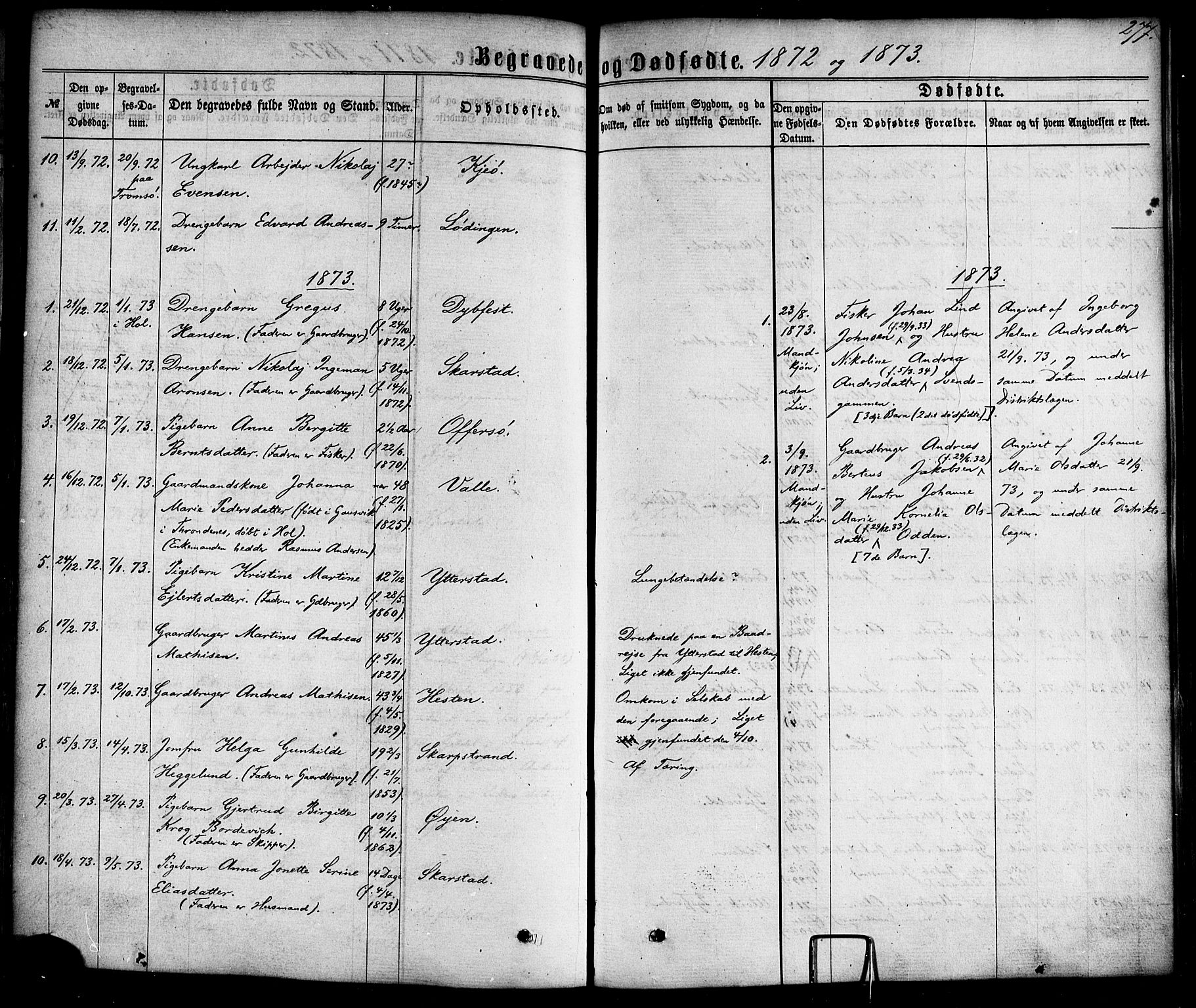 Ministerialprotokoller, klokkerbøker og fødselsregistre - Nordland, AV/SAT-A-1459/872/L1034: Parish register (official) no. 872A09, 1864-1884, p. 277